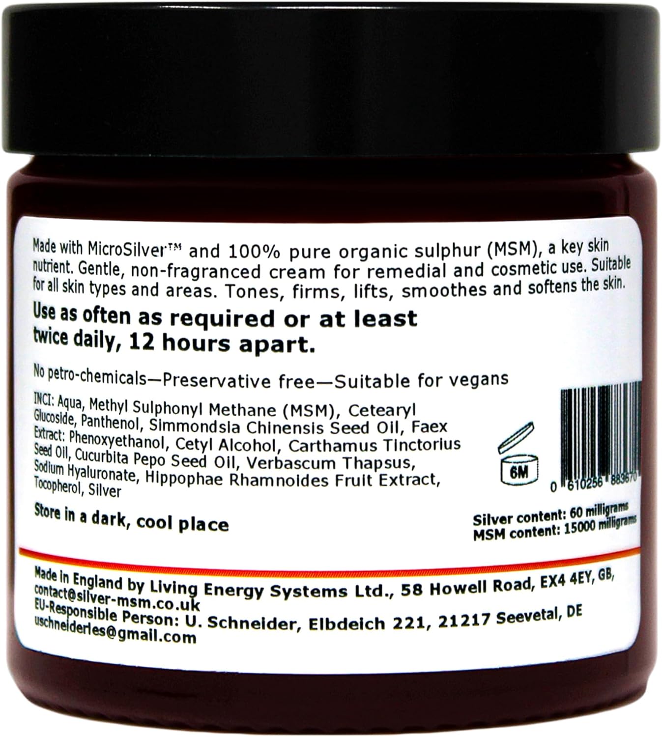 Regenerating Cream Silver-MSM - 60 ml - Image 4