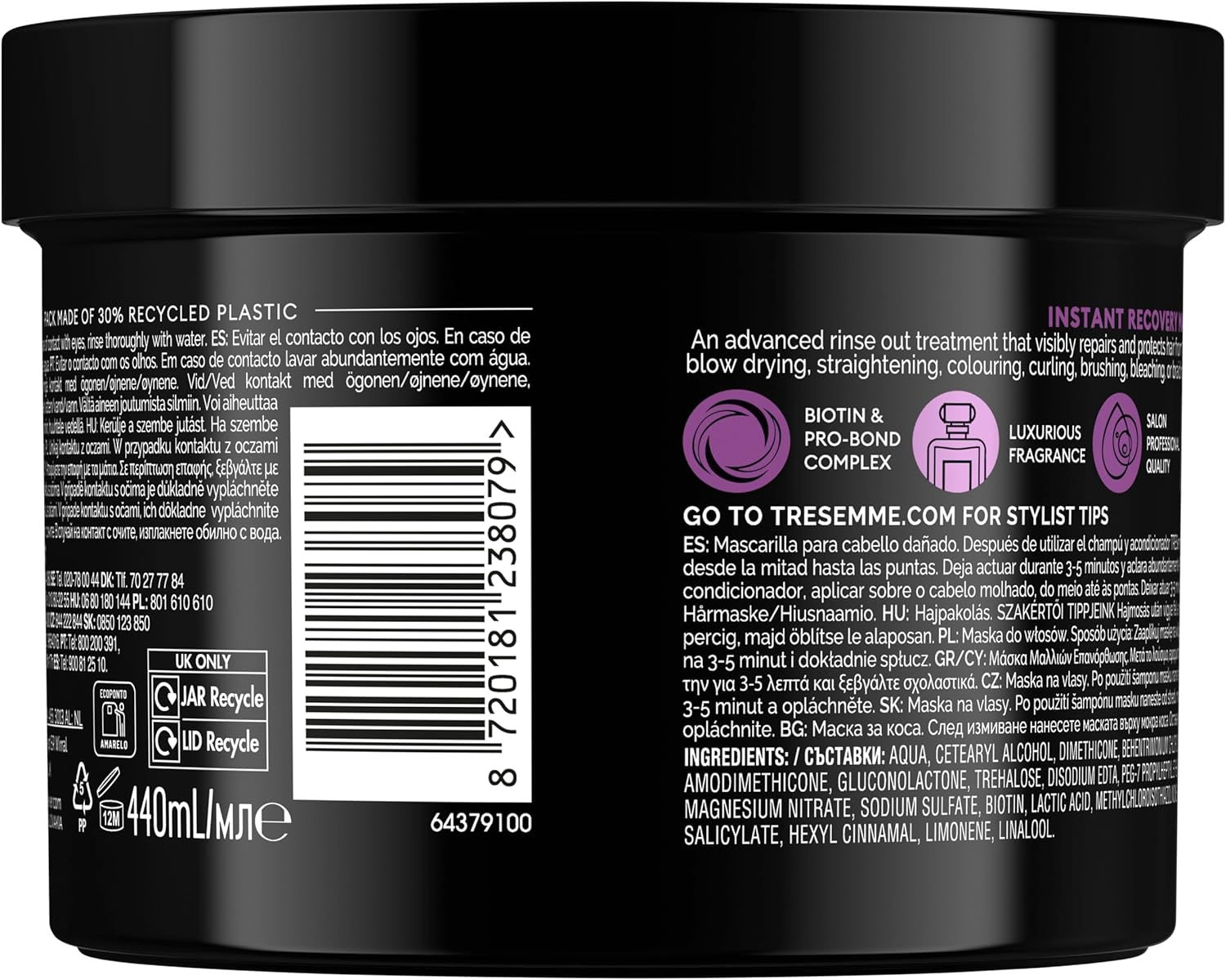 TRESemmé Biotin Repair Instant Recovery Mask with Biotin and Pro-Bond Complex 440ml - Image 3