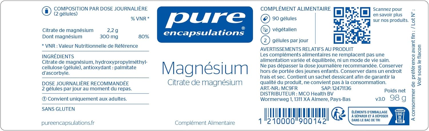 Pure Encapsulations - Magnesium Citrate 150mg - Magnesium Chelated Highly Bioavailable - 90 Vegan Capsules - Image 10