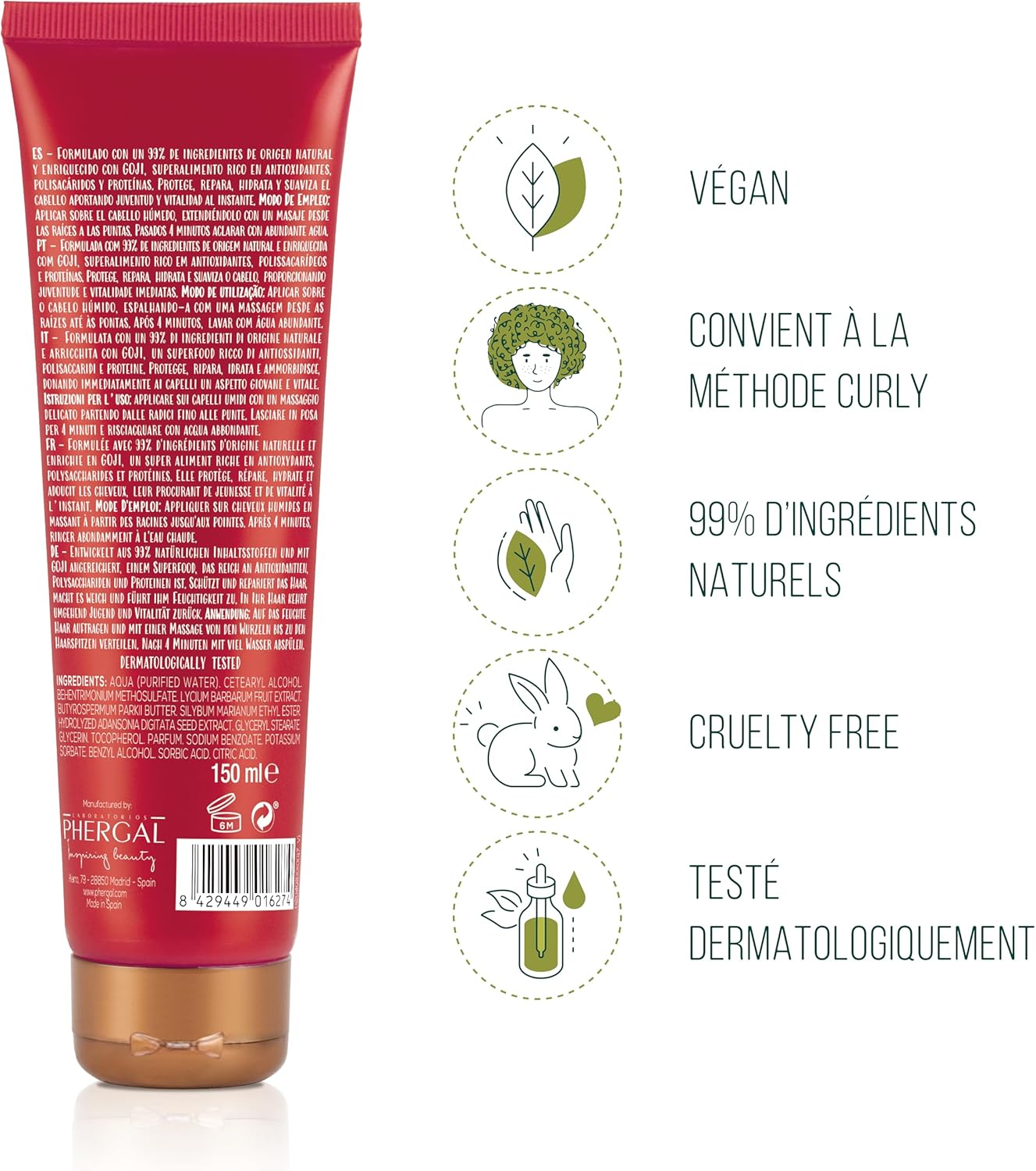 Naturtint Hair Food Goji Revitalising Mask for Dull/Weakened Hair, 150 ml - Image 7