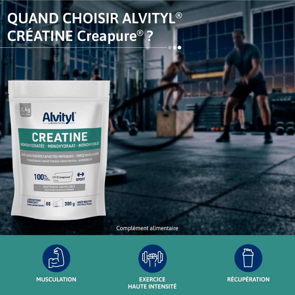 Alvityl Creatine Monohydrate – Creapure – 100% Pure – Improves Physical Capacity – Muscle Strength – Highly Absorbable – 3 g Creatine Creapure per Day – 300 g - Image 5