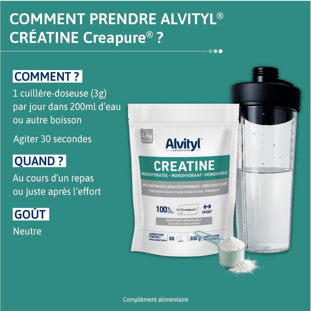 Alvityl Creatine Monohydrate – Creapure – 100% Pure – Improves Physical Capacity – Muscle Strength – Highly Absorbable – 3 g Creatine Creapure per Day – 300 g - Image 8