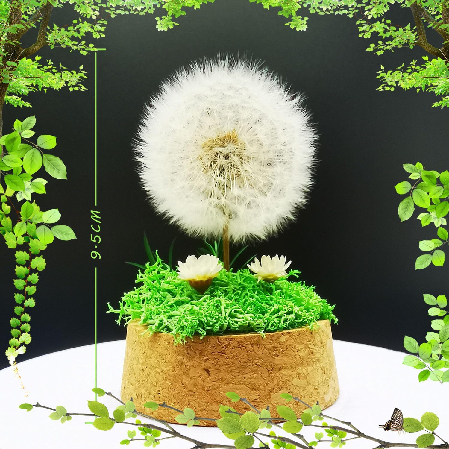 Special gift idea, dandelion in glass, birthday gifts for women, good luck and small gift for girlfriend, decorative gift in glass, floral gift - Image 3