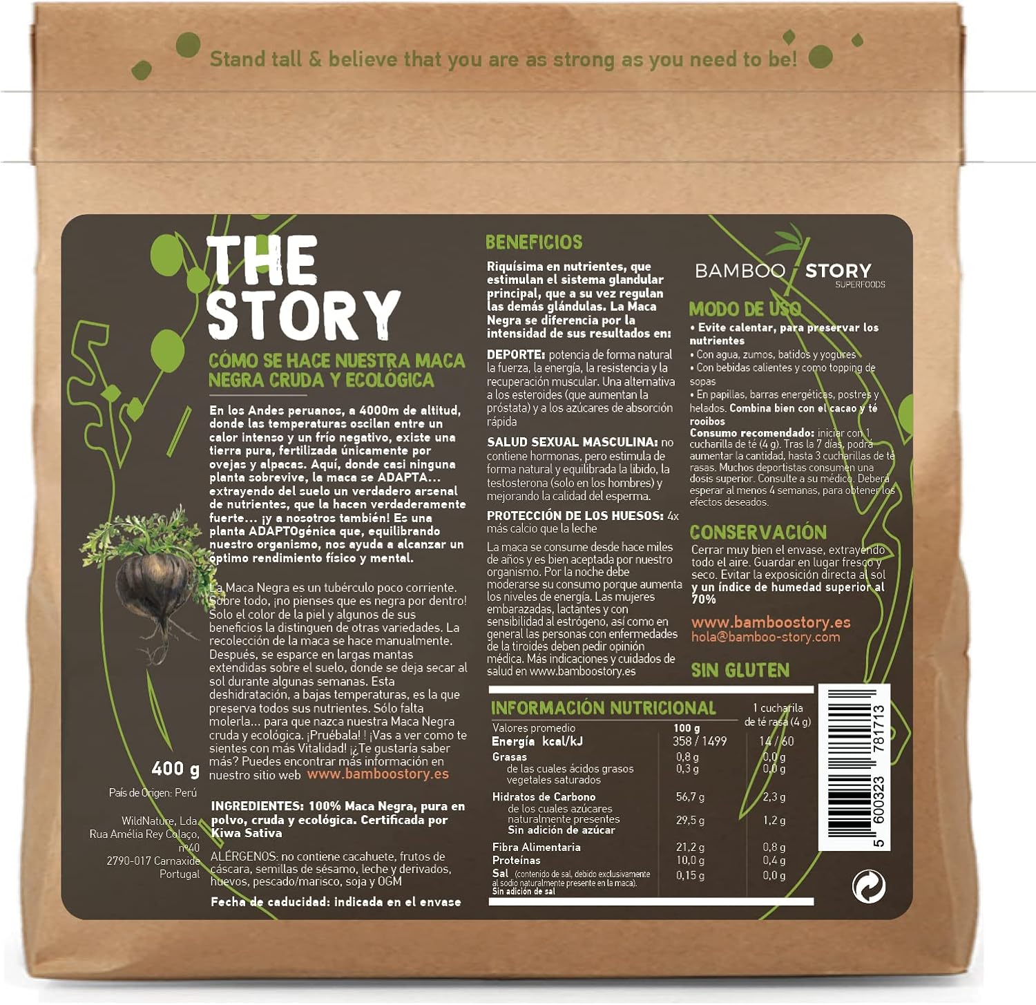 Black Maca | BAMBOO STORY | Powder | Peru | 100% Pure | Raw | Organic | 400g - Image 4