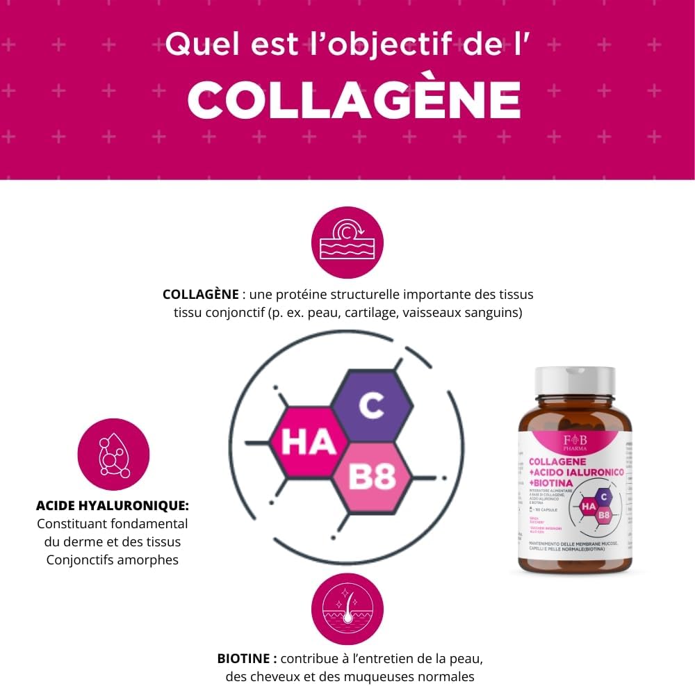 Collagen, Hyaluronic Acid with Biotin – Beauty Supplement for Skin, Hair and Nails – Hydration & Elasticity – 180 Capsules – Premium Quality, Non-GMO, Made in Certified Laboratory - Image 3