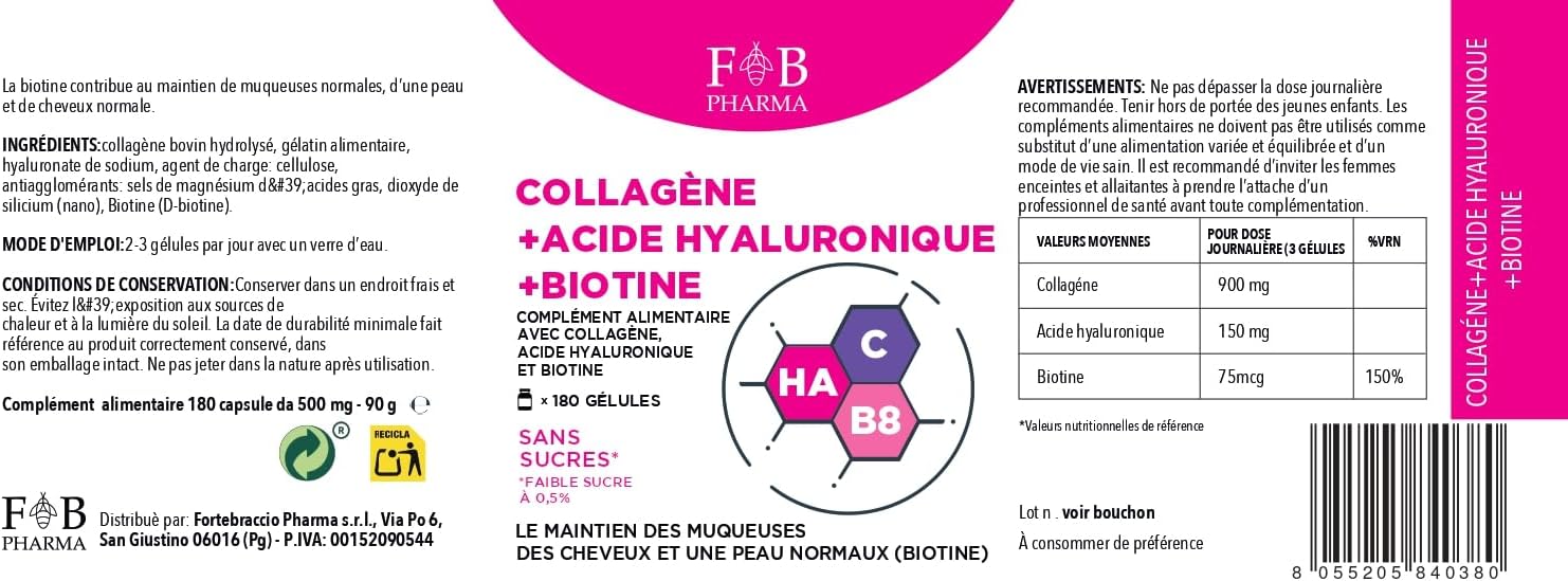 Collagen, Hyaluronic Acid with Biotin – Beauty Supplement for Skin, Hair and Nails – Hydration & Elasticity – 180 Capsules – Premium Quality, Non-GMO, Made in Certified Laboratory - Image 8