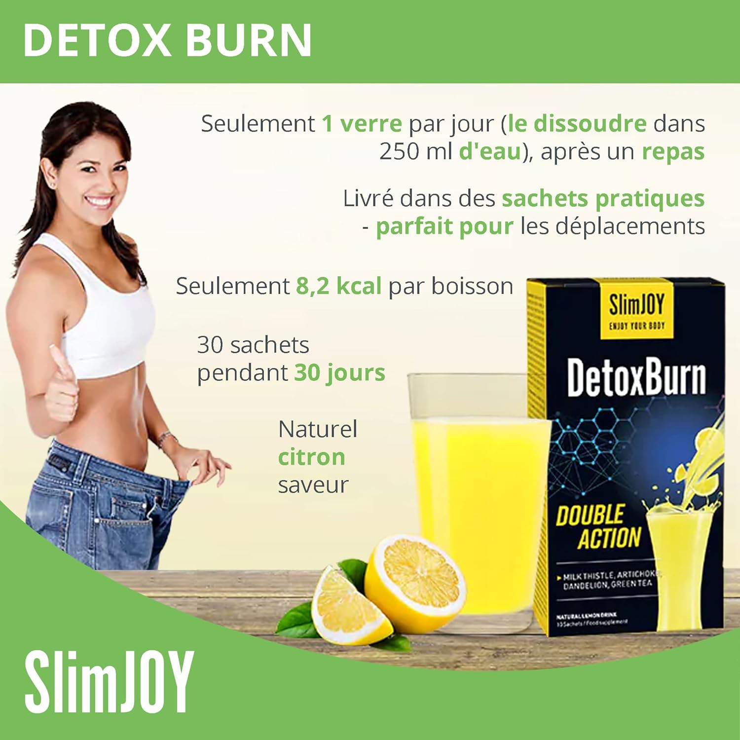 Sensilab Slimmium DetoxBurn Milk Thistle Drink, 30 Sachets | Artichoke, Dandelion and Green Tea, Vitamin C helps reduce fatigue - Image 5