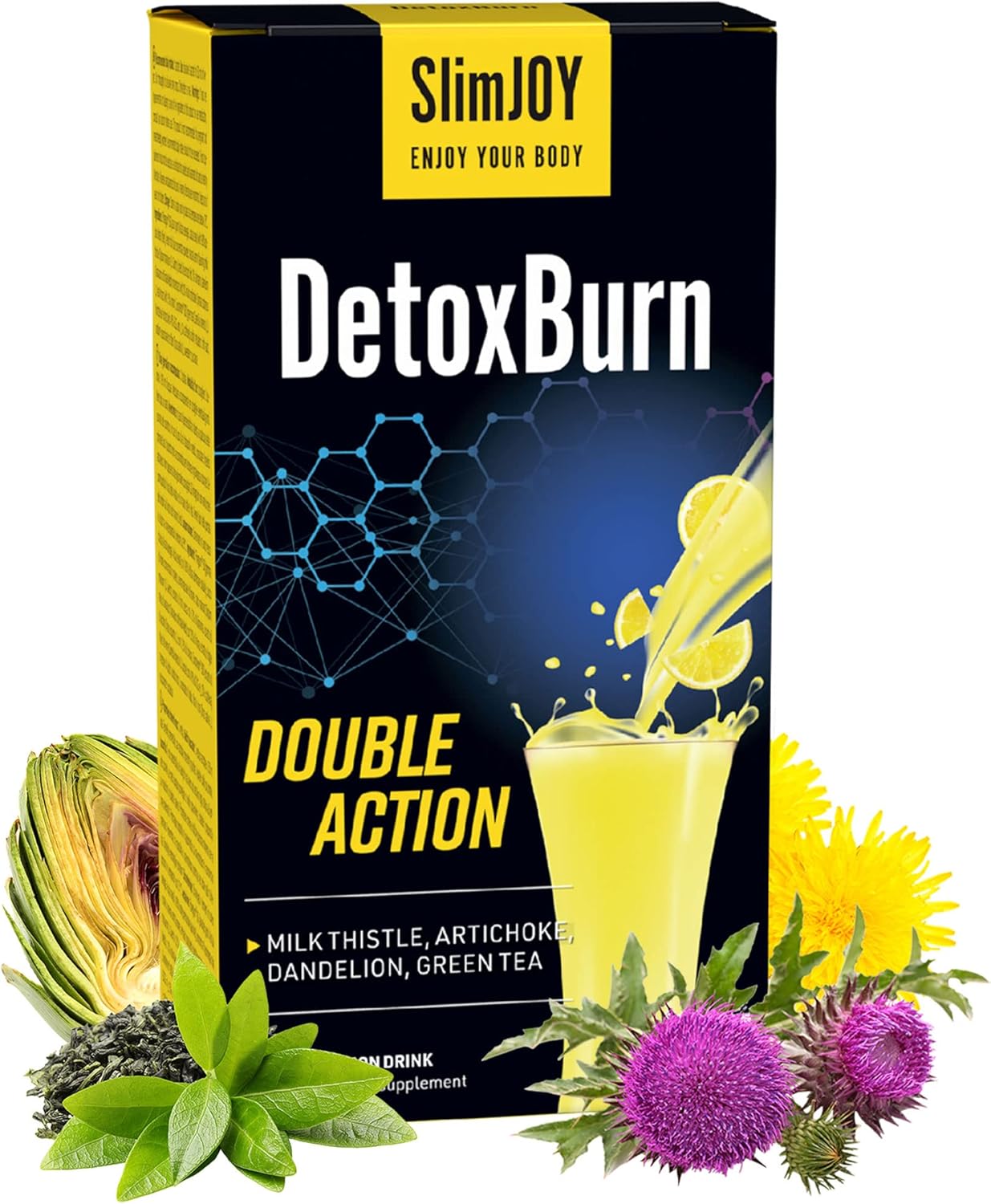 Sensilab Slimmium DetoxBurn Milk Thistle Drink, 30 Sachets | Artichoke, Dandelion and Green Tea, Vitamin C helps reduce fatigue - Image 6