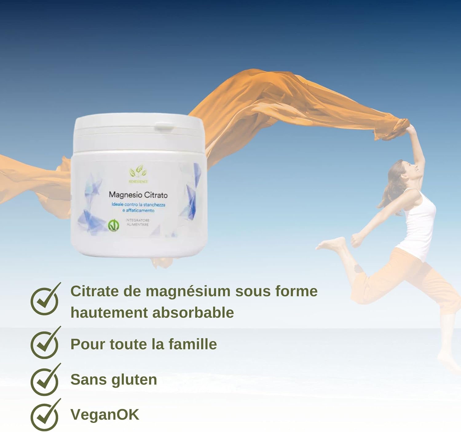 Benessence - Magnesium Citrate Powder Soluble - Food Integrator - Helps reduce fatigue and exhaustion - 125 days integration- 500g - Image 5