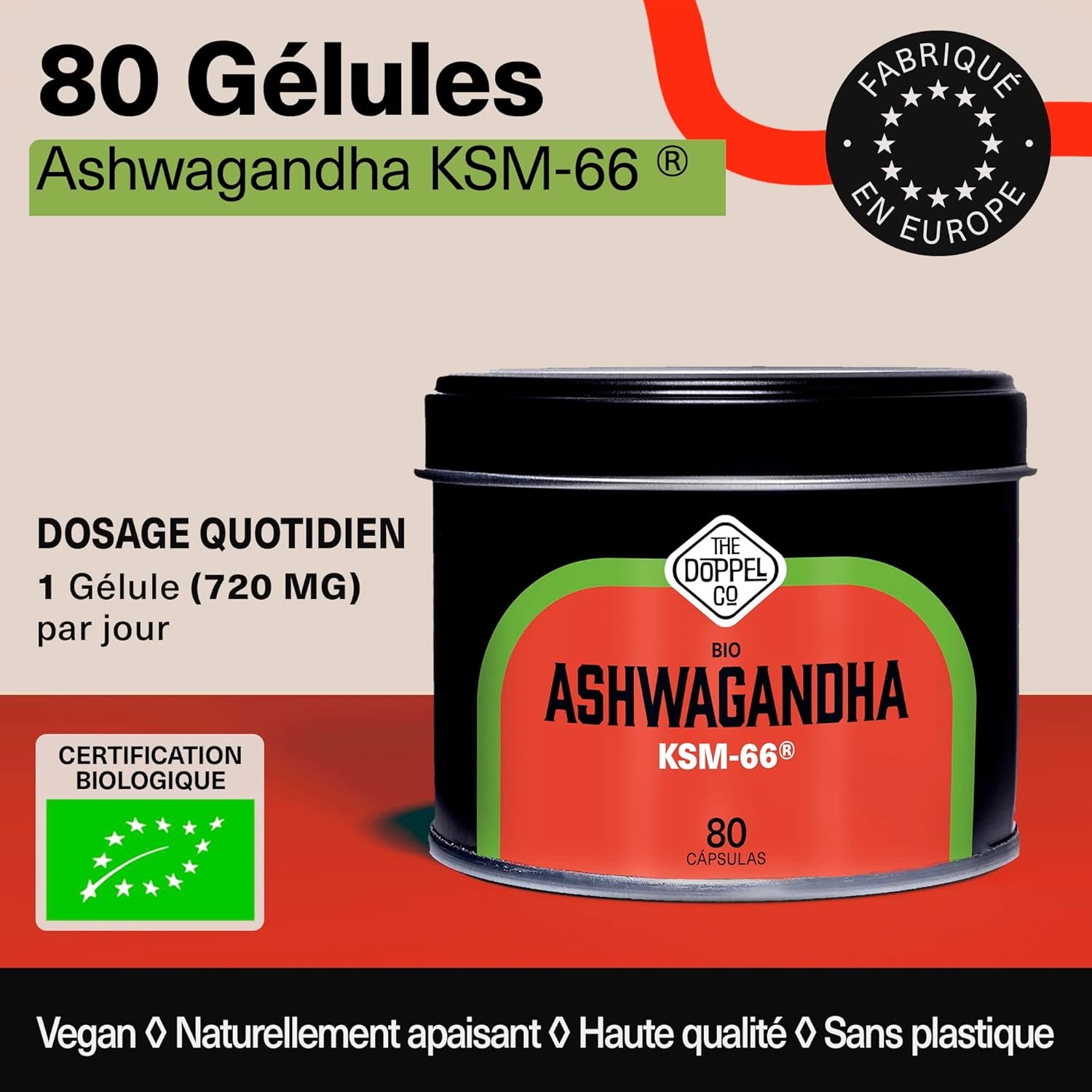 Ashwagandha KSM-66 Organic – 80 Capsules – 600mg – Withania Somnifera – 30mg Withanolides – Vegan – No Additives – No Plastic – Certified Organic - Image 3