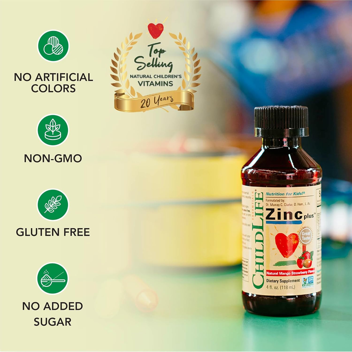 Child Life Zinc Plus, Natural Mango Strawberry - 4 oz. - Image 5