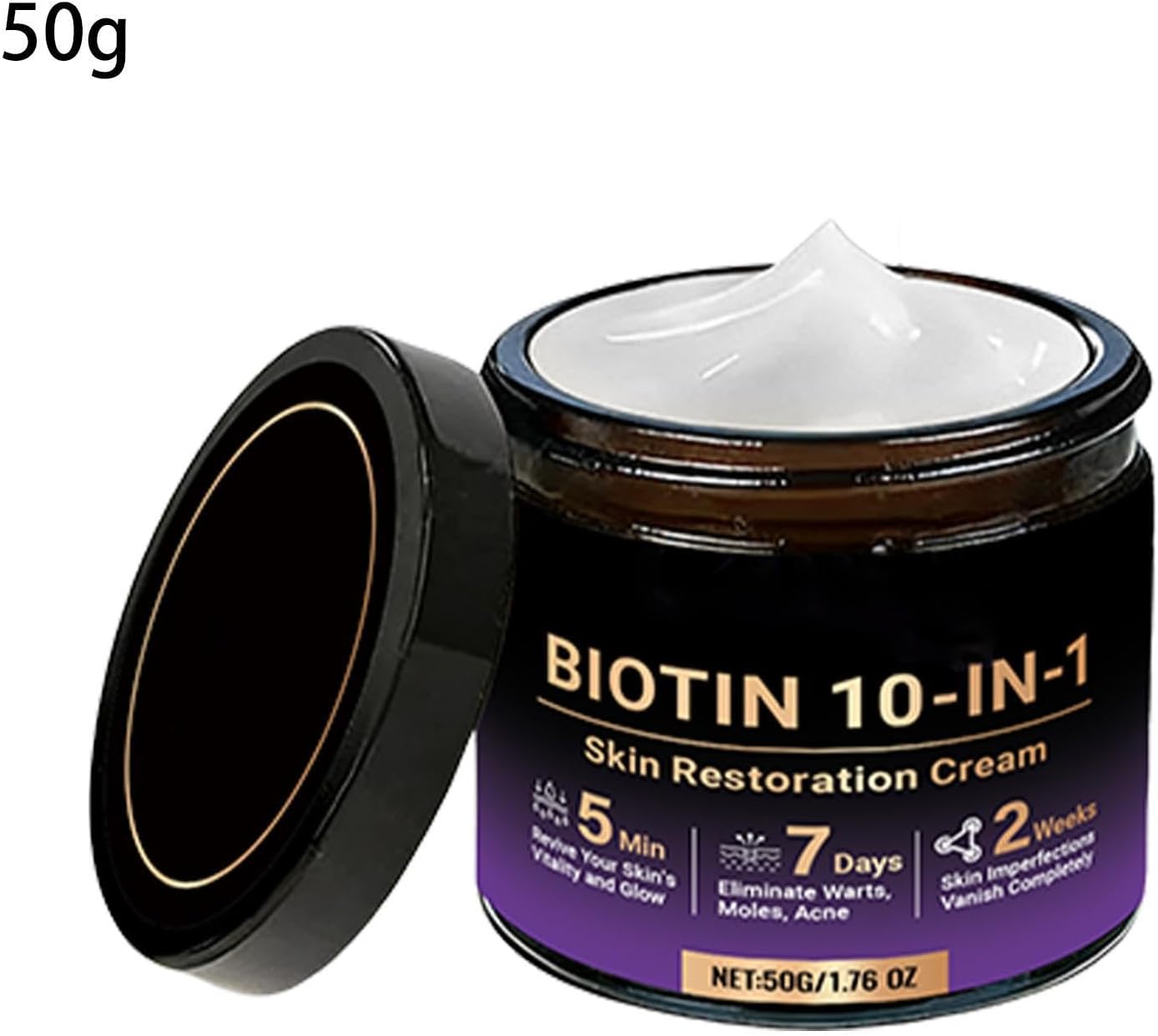 10 In 1 Biotin Skin Restoration Cream, With 7 Days Warts, Grains & Acne Removal, 50G, Skin Treatment Cream, Collagen Lift Serum, Elas - Image 7