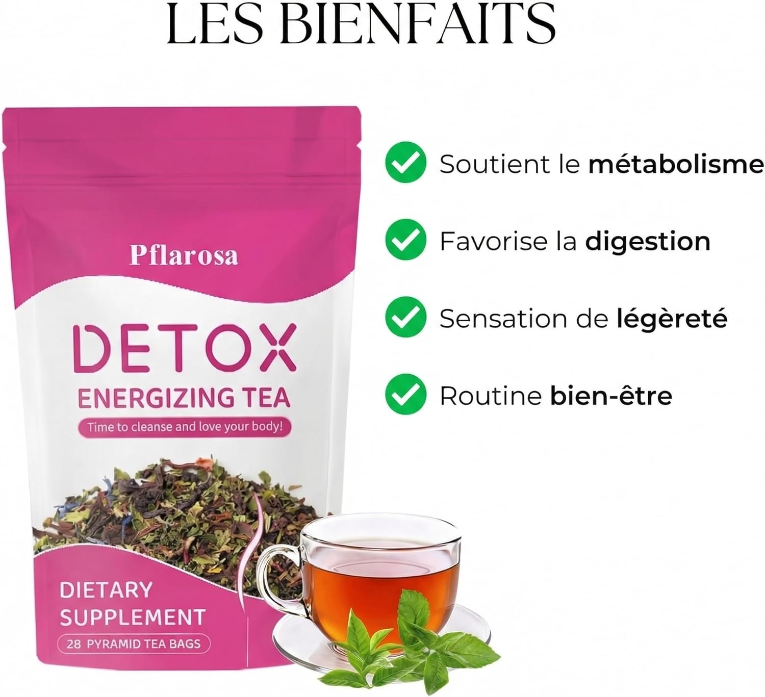 Detox Tea for Weight Loss – 28 Day Treatment | Slimming Detox Herbal Tea with Camellia, Dandelion & Rose Petals – Natural Cleansing & Digestive Support - Image 4