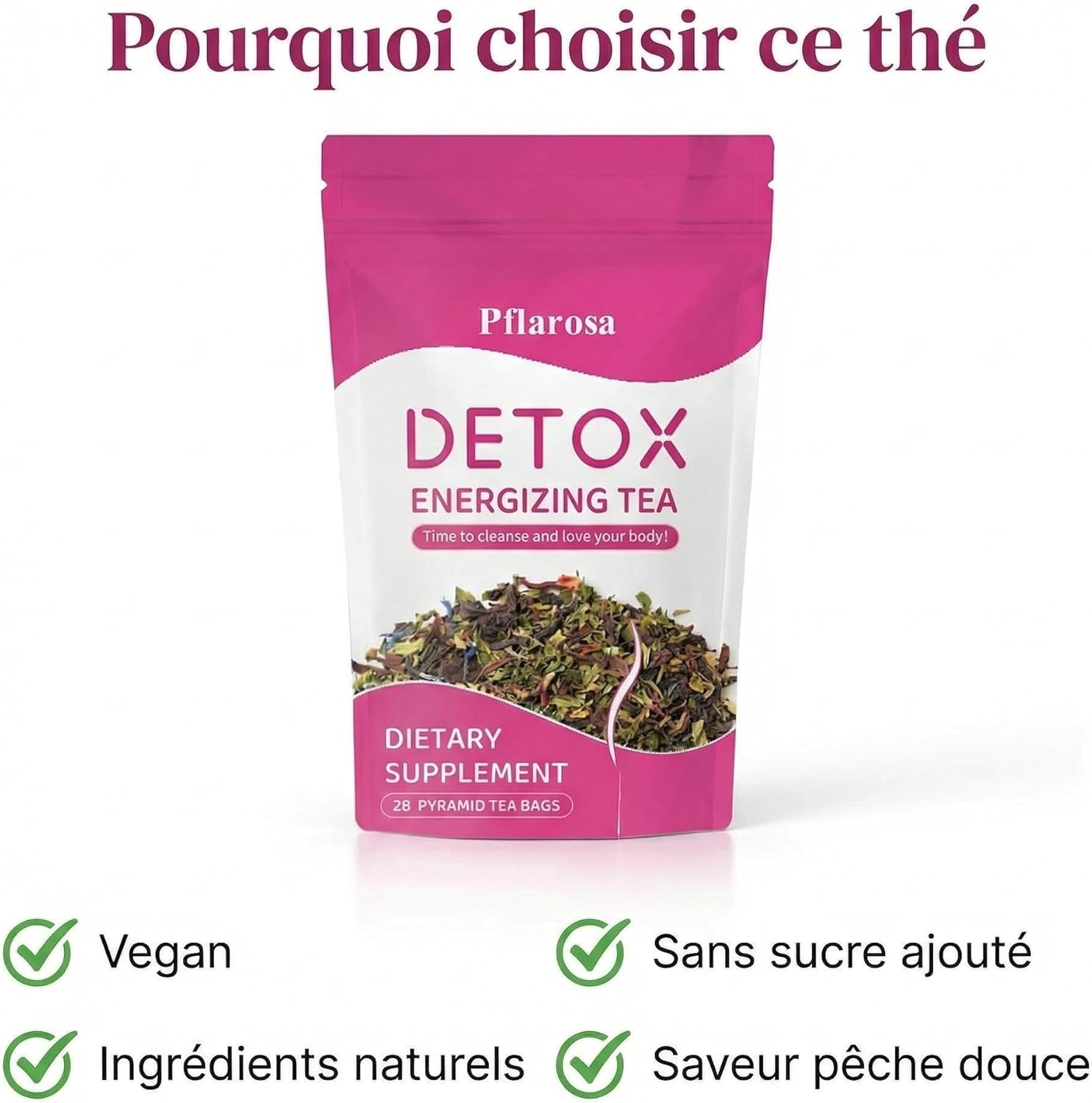 Detox Tea for Weight Loss – 28 Day Treatment | Slimming Detox Herbal Tea with Camellia, Dandelion & Rose Petals – Natural Cleansing & Digestive Support - Image 7
