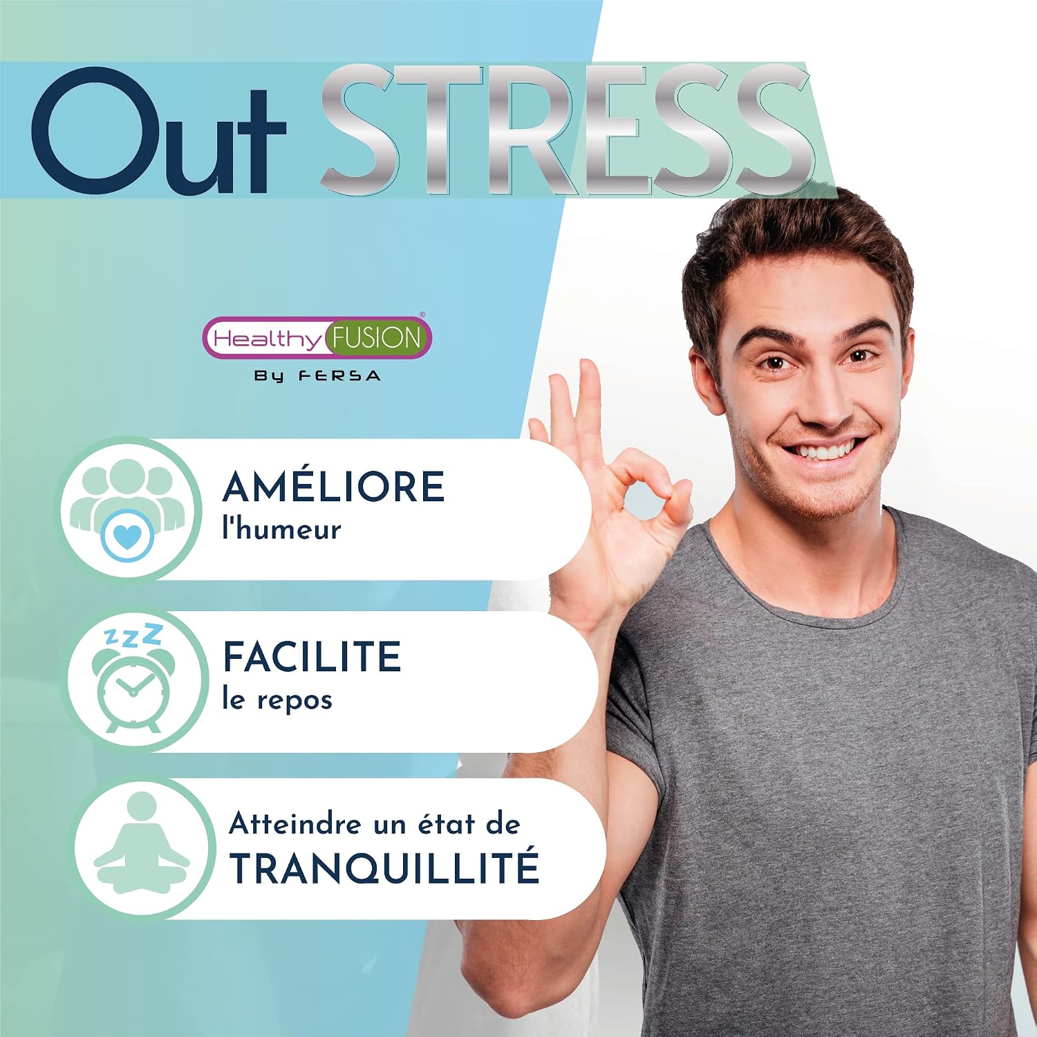 NO + STRESS | Relaxant naturel | Tryptophane avec Passiflore et Vitamines B6 B3 et B1 | Calme les nerfs, le stress et l'anxiété | Améliore la concentration | Contribue à un bon bien-être | 30 Caps. - Image 3