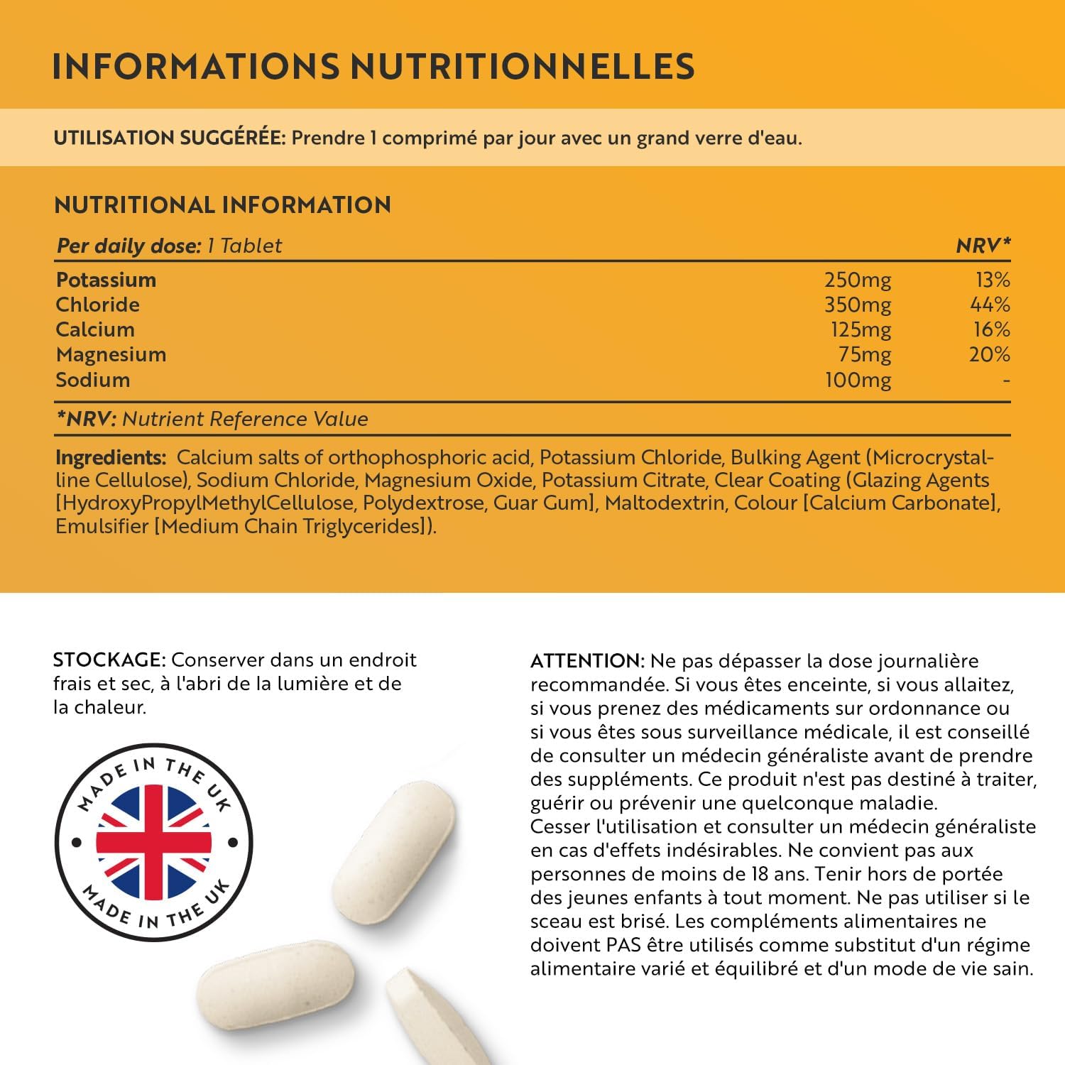 Electrolyte Complex 900mg, 400 Tablets (1+ Year) with Magnesium Calcium Potassium Dietary Supplement - Muscle Function (EFSA) Electrolytes Hydration without Sugar - Nutravita - Image 5