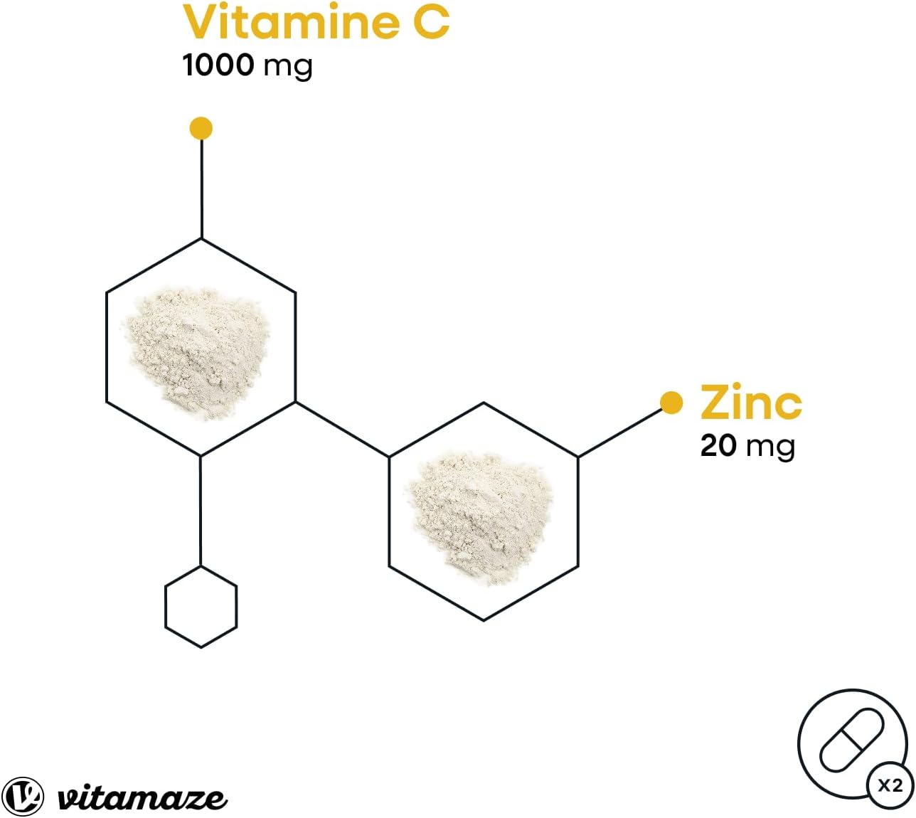 Vitamin C 1000mg Tamponed + Zinc 20mg - 360 Tablets without Asorbic Acid PH Neutral - Antioxidant and Immunology - Vegan and Optimal Bioavailability - No Additives - Image 4