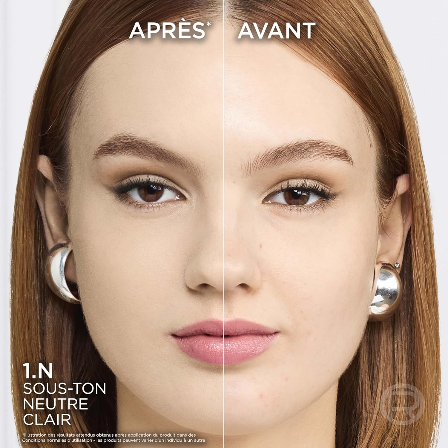 L'Oréal Paris Fluid Foundation - 24H Hydration - Hyaluronic Acid Formula - All Skin Types - Perfect Match - Ivory (1.N) - 30 ml - Image 5