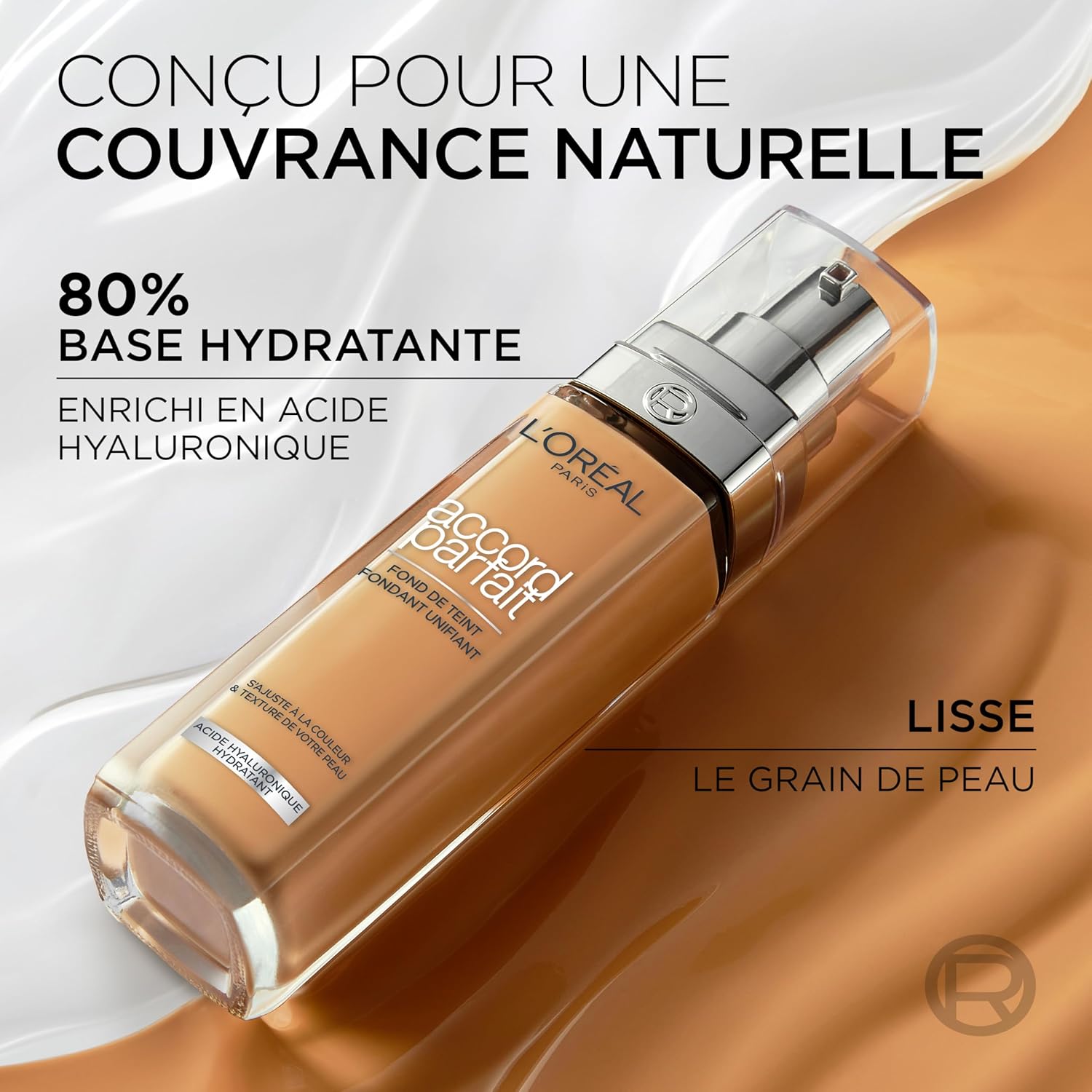 L'Oréal Paris Fluid Foundation - 24H Hydration - Hyaluronic Acid Formula - All Skin Types - Perfect Match - Ivory (1.N) - 30 ml - Image 9
