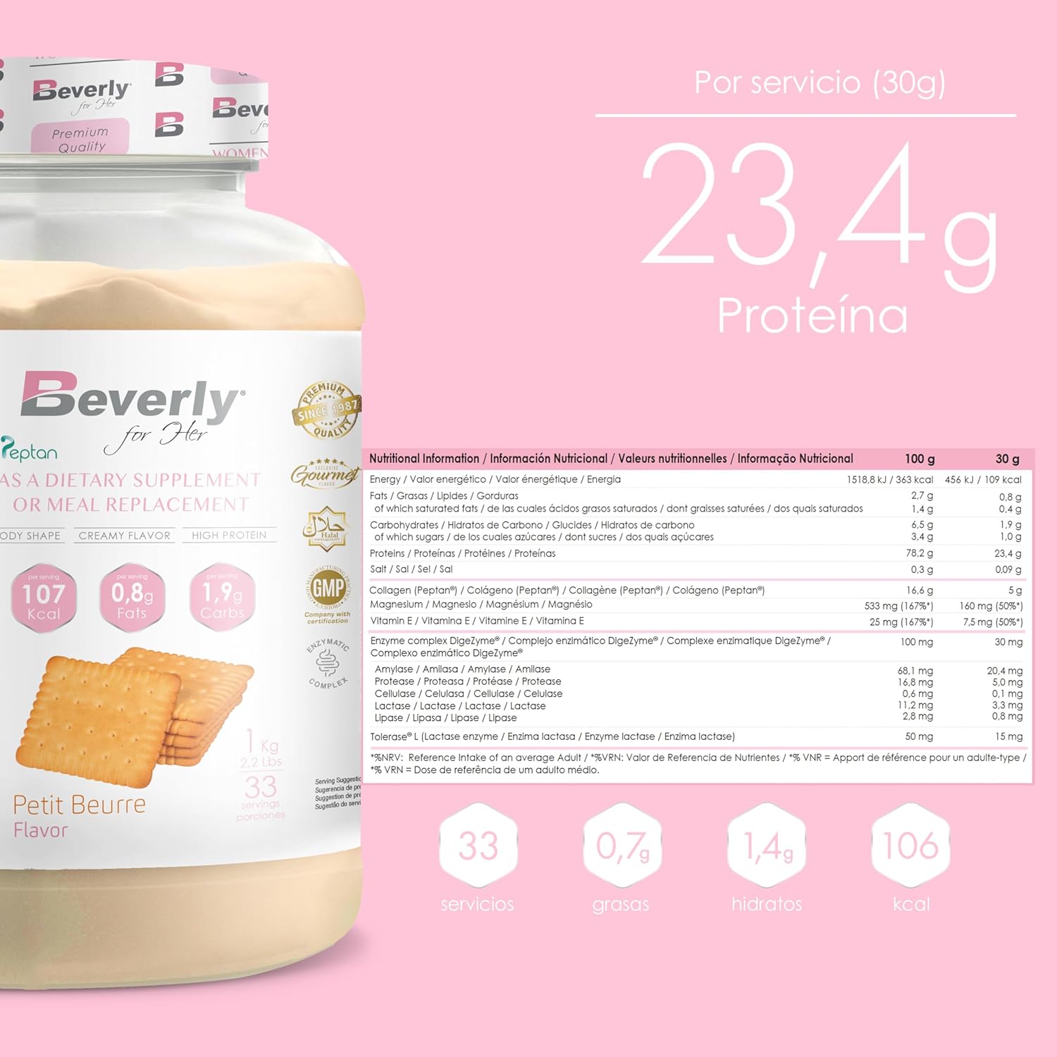 Beverly Women Protein Whey Protein for Women with Marine Collagen, Magnesium & Vitamin E, 24g Protein Per Serving (500g, Small Butter) - Image 8