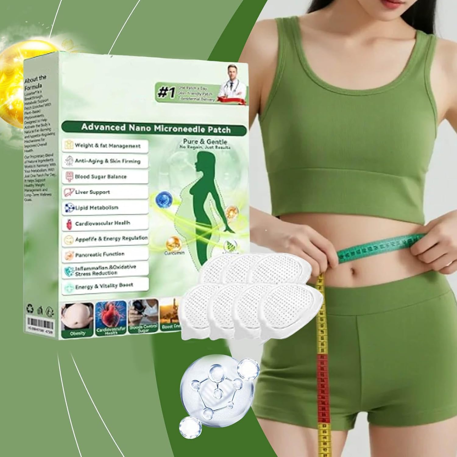 Moringa NAD+ Micro Needle Patch 10 in 1, Moringas X Berberine Slimming Dressings, Moringas X Berberine Microneedle Patches, Nad Nano Microneedle Dressings, Natural Dressings for All - Image 3