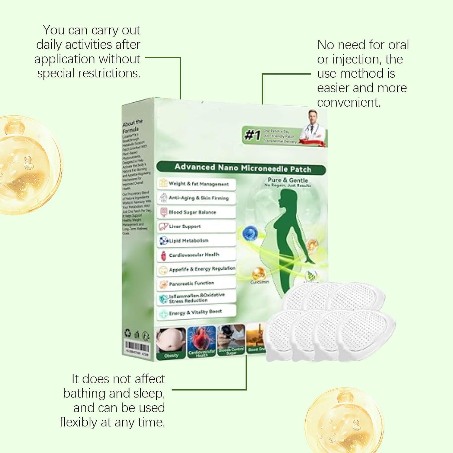 Moringa NAD+ Micro Needle Patch 10 in 1, Moringas X Berberine Slimming Dressings, Moringas X Berberine Microneedle Patches, Nad Nano Microneedle Dressings, Natural Dressings for All - Image 6