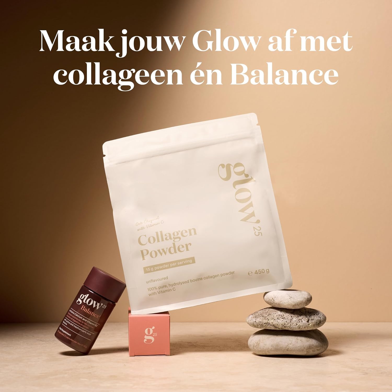 Glow25 Collagen Powder - Vitamin C - Peptides Type 1 & 3 | Collagen powder with vitamin C – hydrolyzate – peptides type 1 and 3 – good solubility – neutral taste - Image 9
