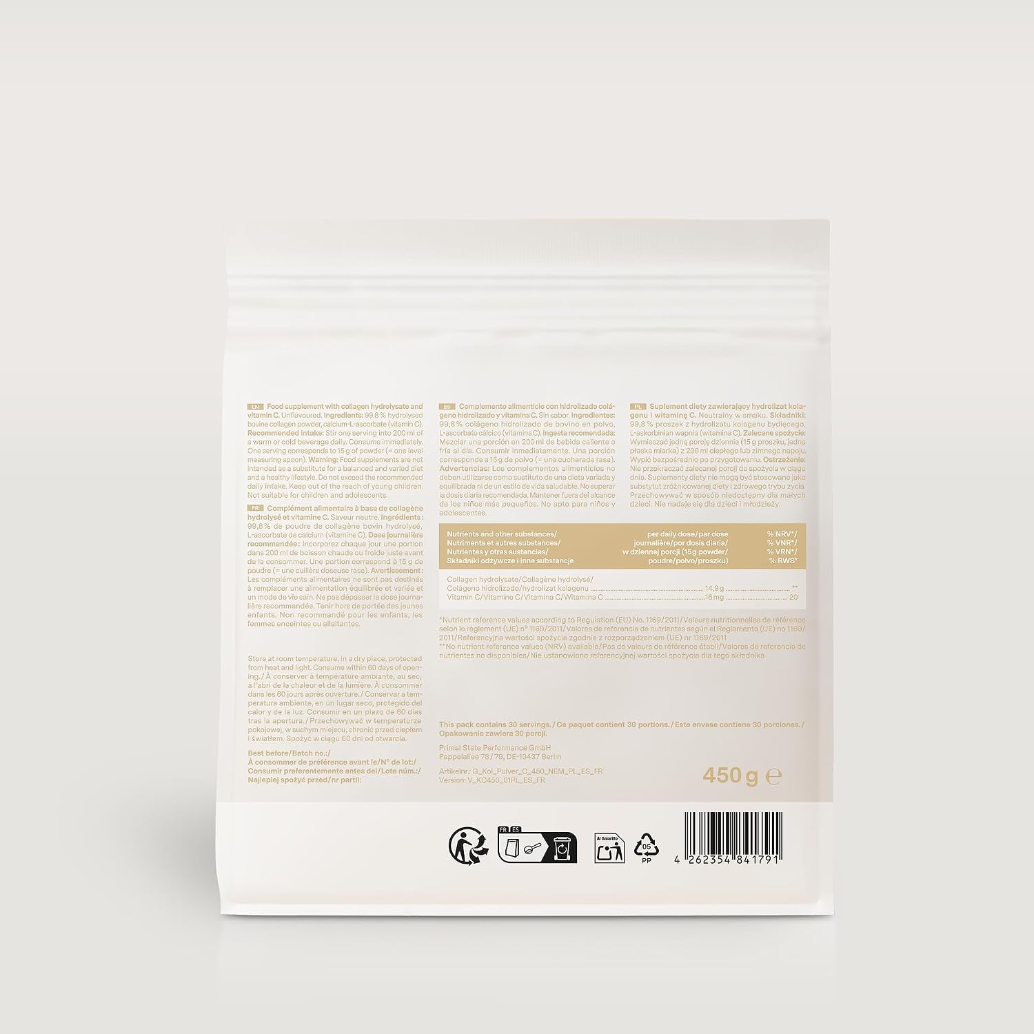 Glow25 Collagen Powder - Vitamin C - Peptides Type 1 & 3 | Collagen powder with vitamin C – hydrolyzate – peptides type 1 and 3 – good solubility – neutral taste - Image 10