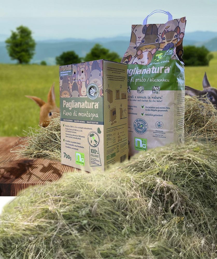 Paglianatura Natural Hay Straw with Dandelion 1300g - High Fibre Food for Rabbits, Rodents and Small Animals - Image 4