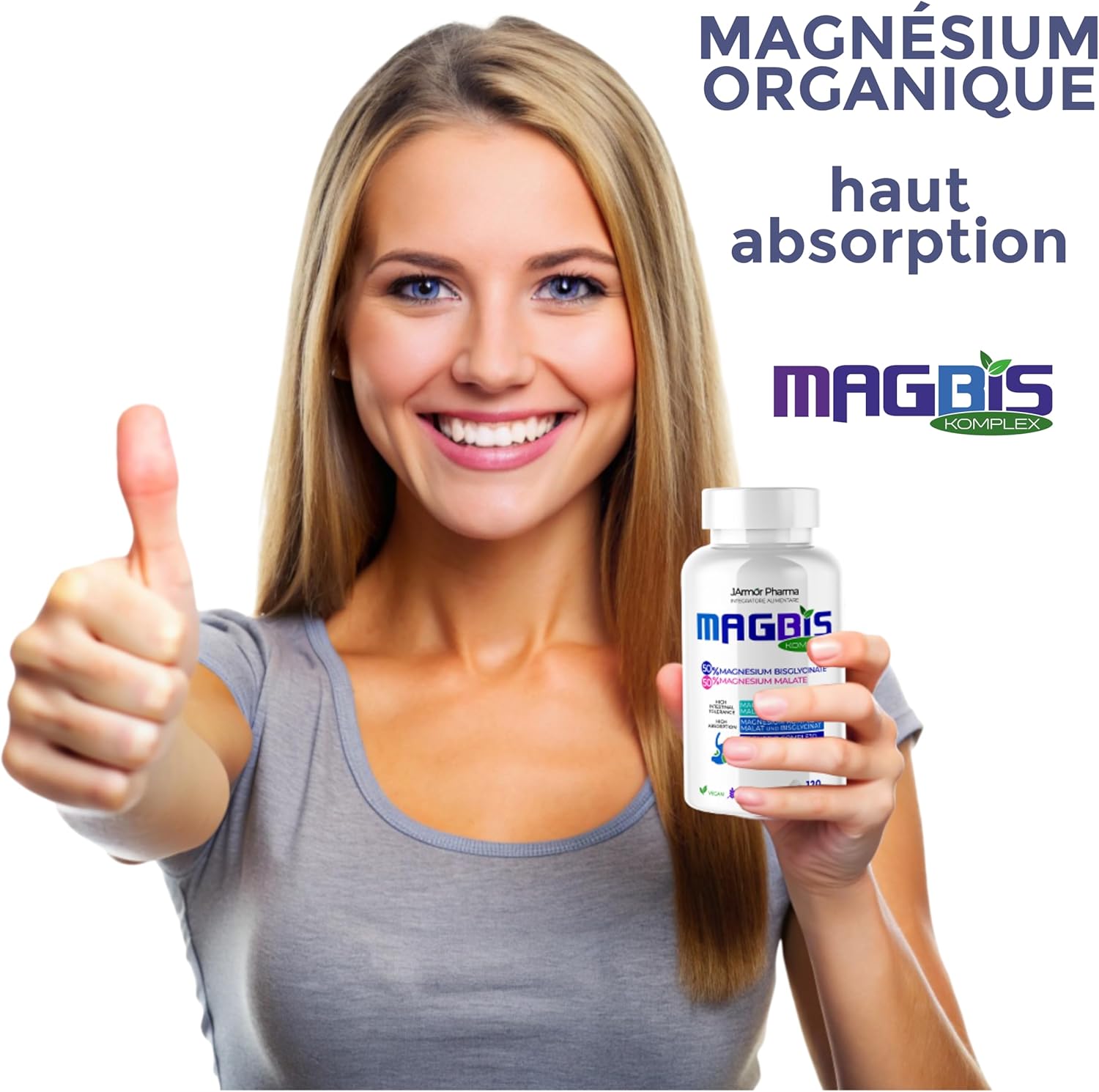 Magbis Magnesium Bisglycinate and Malate 1000 mg, 120 Capsules, High Bioavailability, Reduces Fatigue, Muscle & Joint Support, Gluten Free - Image 3