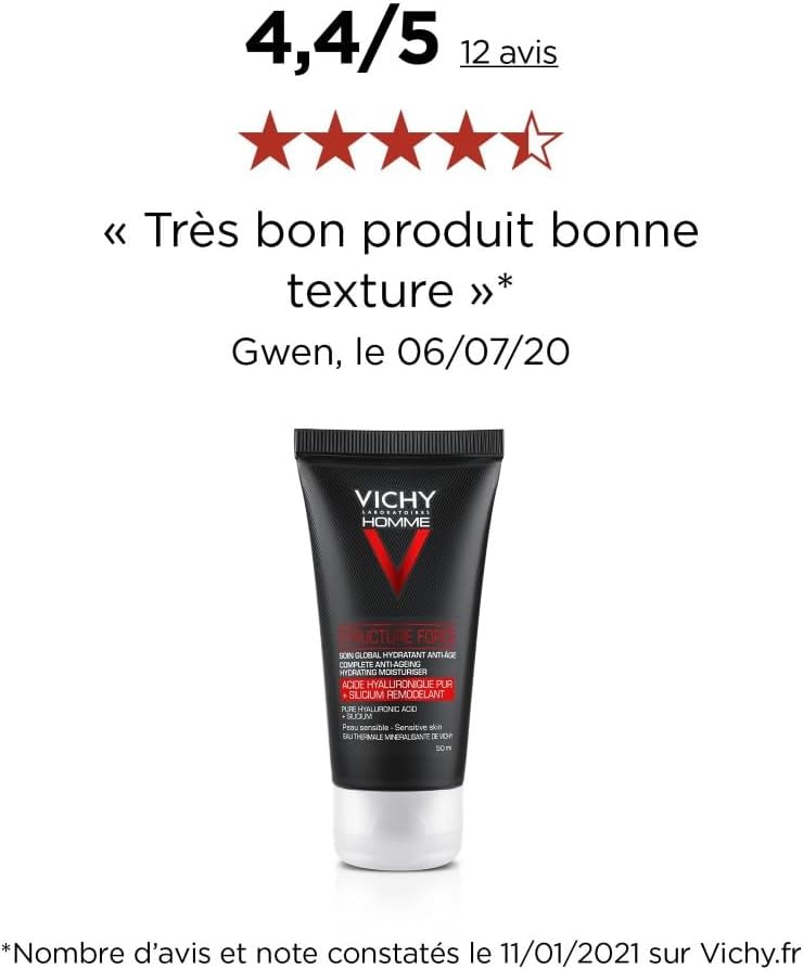 Vichy Man, Structure Force, Global Anti-Aging, Moisturizing, 50 ml - Image 4