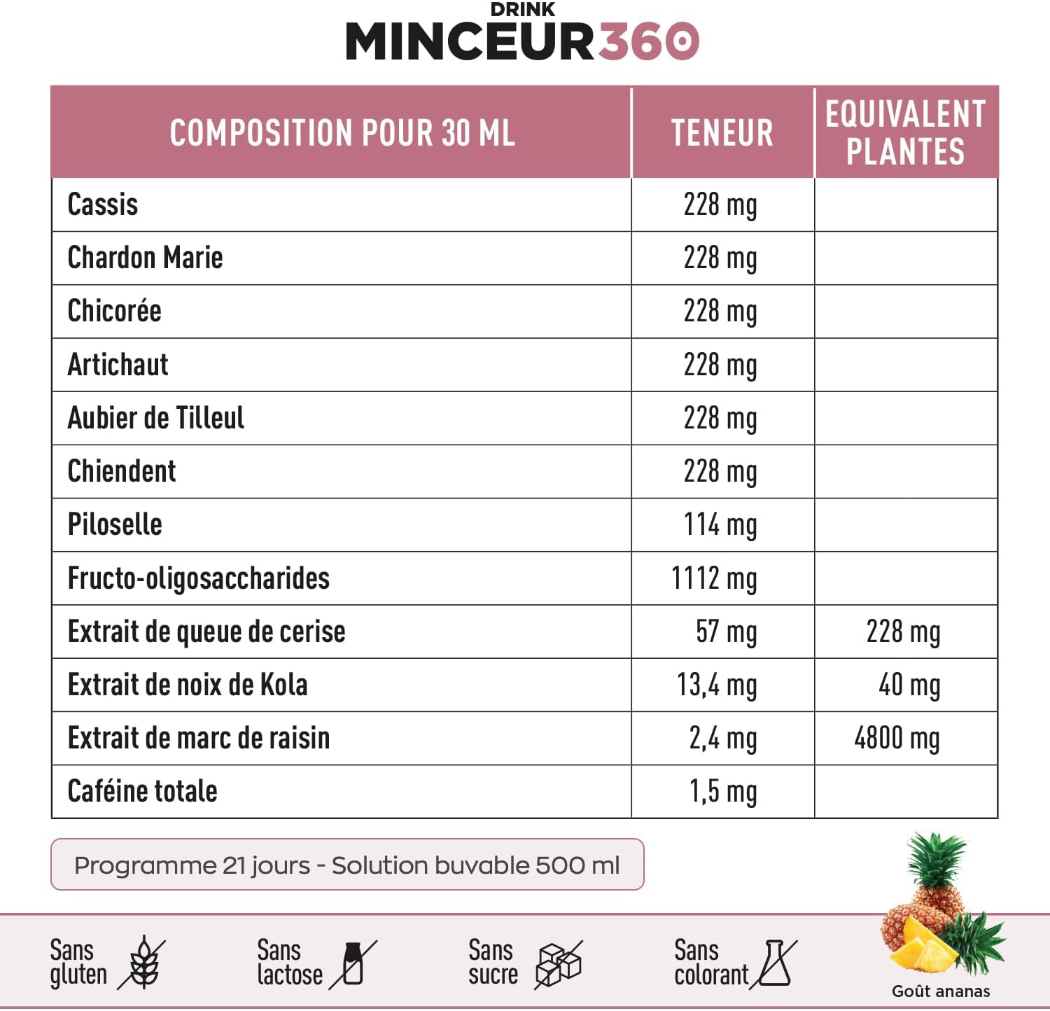 Slimming Drink | Slimming 360 drink EAFIT | Fast and effective slimming drink | Fat burner | Drains and detoxifies for effective weight loss | Pineapple taste | 500 ml | Made in France - Image 7
