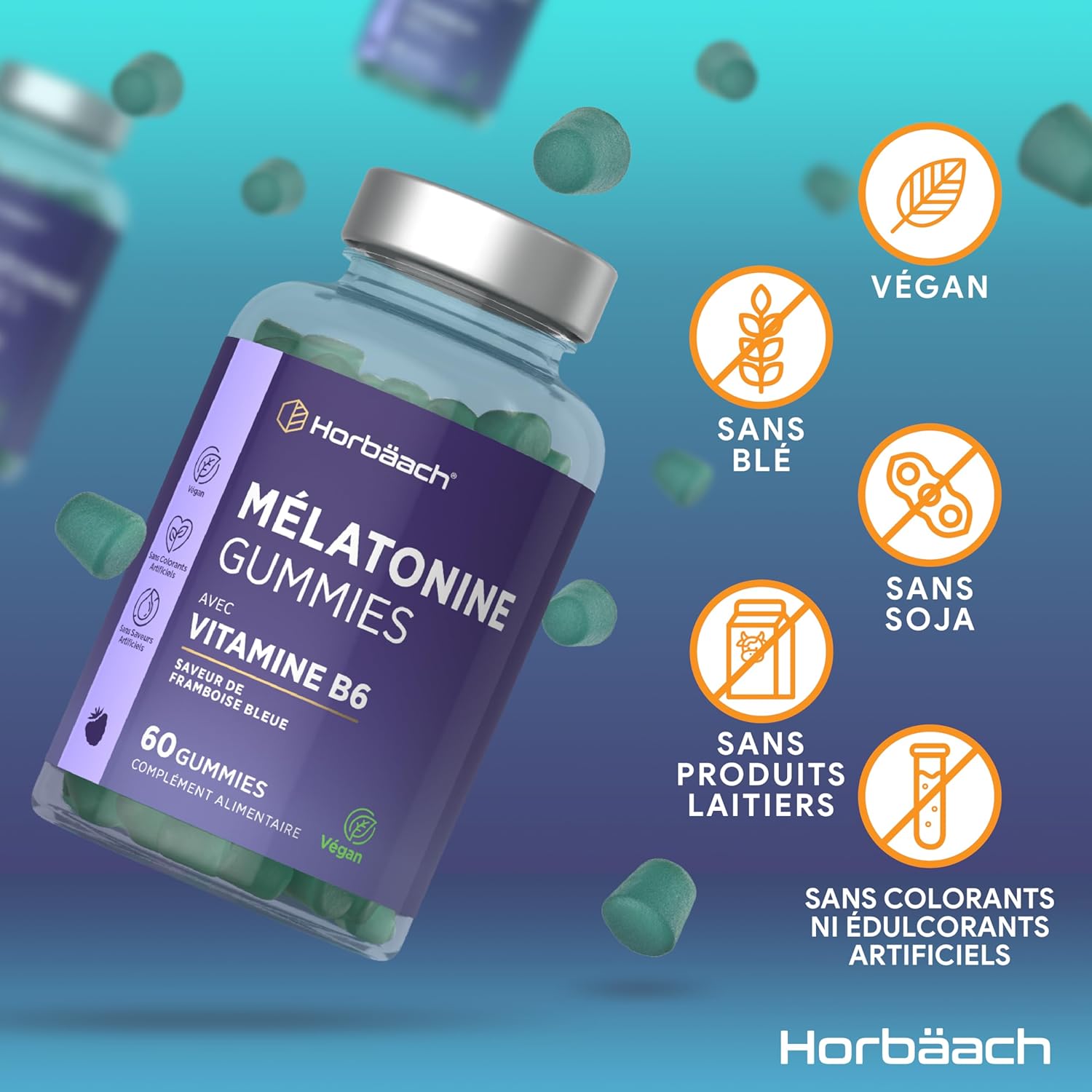 Melatonin Gummies | 60 Gums (2 Months) | With Vitamin B6 | High Dosage Food Supplement | by Horbaach - Image 7