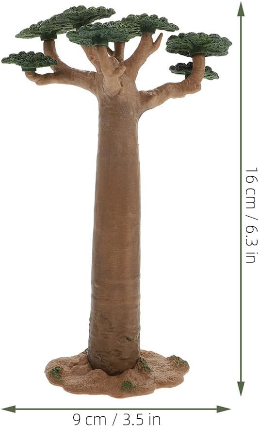 SEWACC Lot de 2 mini baobabs ornements, paysage de train, architecture, modèles de plantes pour bricolage, accessoires de paysage, décoration de bureau à domicile - Image 3