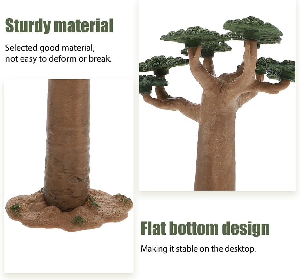 SEWACC Lot de 2 mini baobabs ornements, paysage de train, architecture, modèles de plantes pour bricolage, accessoires de paysage, décoration de bureau à domicile - Image 6