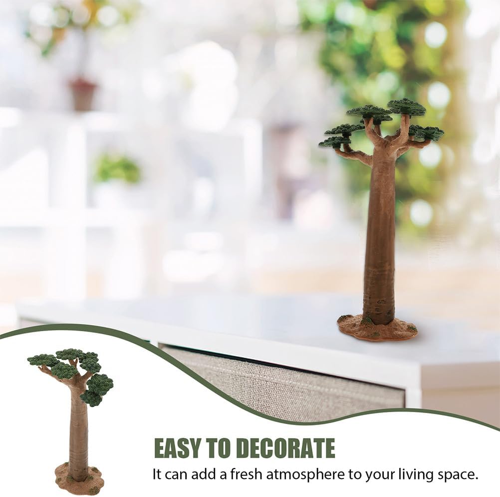 SEWACC Lot de 2 mini baobabs ornements, paysage de train, architecture, modèles de plantes pour bricolage, accessoires de paysage, décoration de bureau à domicile - Image 10