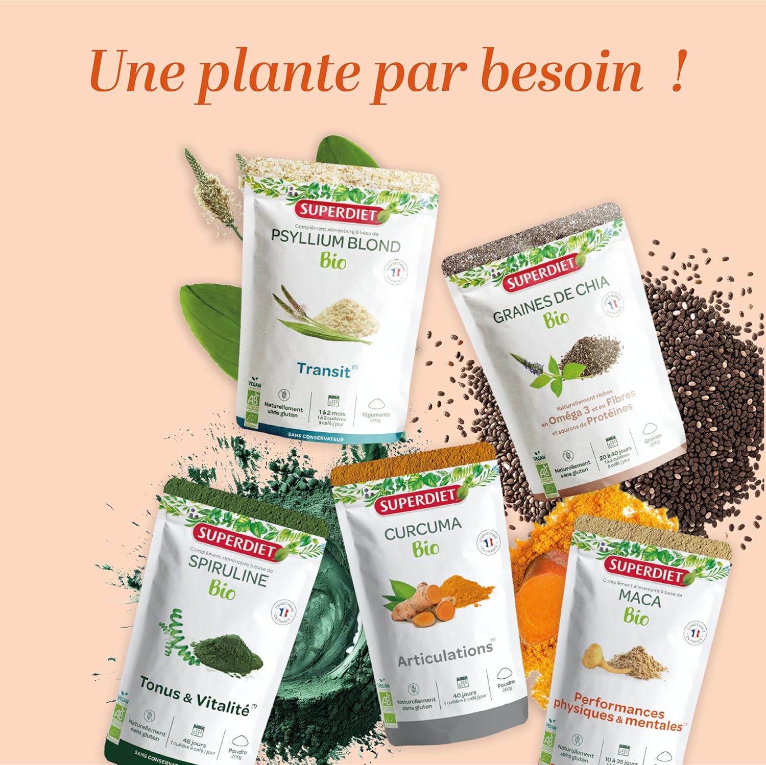 SUPERDIET - MACA BIO -Physical and mental performance, Couple health - Made in France -Paper bag with resealable zip-Powder 200g - Image 7