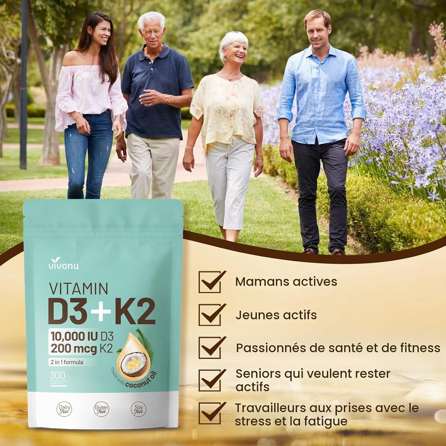 Vitamin D3 K2 20000 IU with MK7-300 in Virgin Coconut Oil | Supports Calcium Absorption and Bone Health, Immune System and Heart Health - 60ml - Image 6