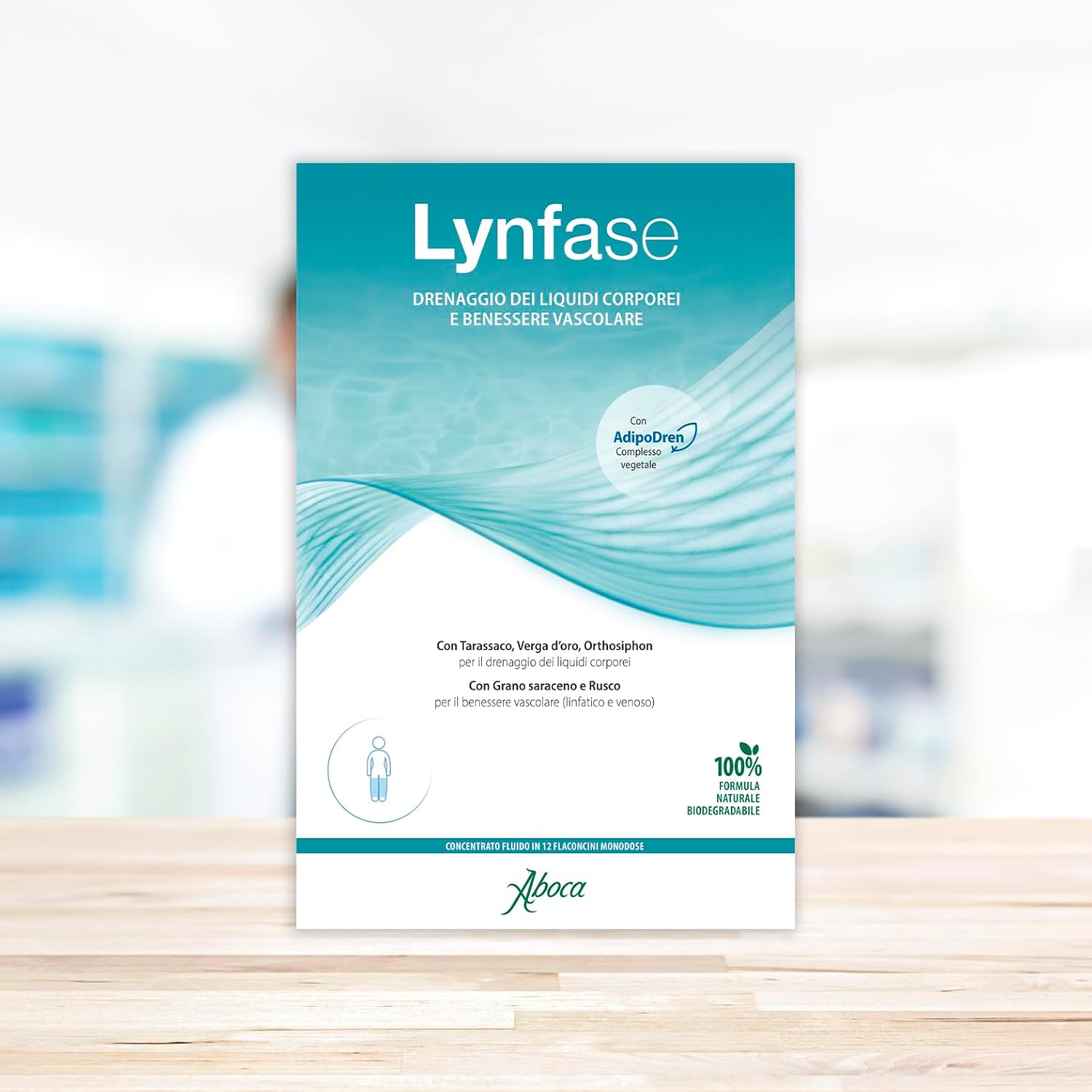 Aboca Lynfase Concentrate Fluid 12 Single Dose Bottles - Body Fluid Drainage and Vascular Wellness - With Dandelion, Golden Verga, Orthosiphon, Buckwheat and Ruscus - Image 3