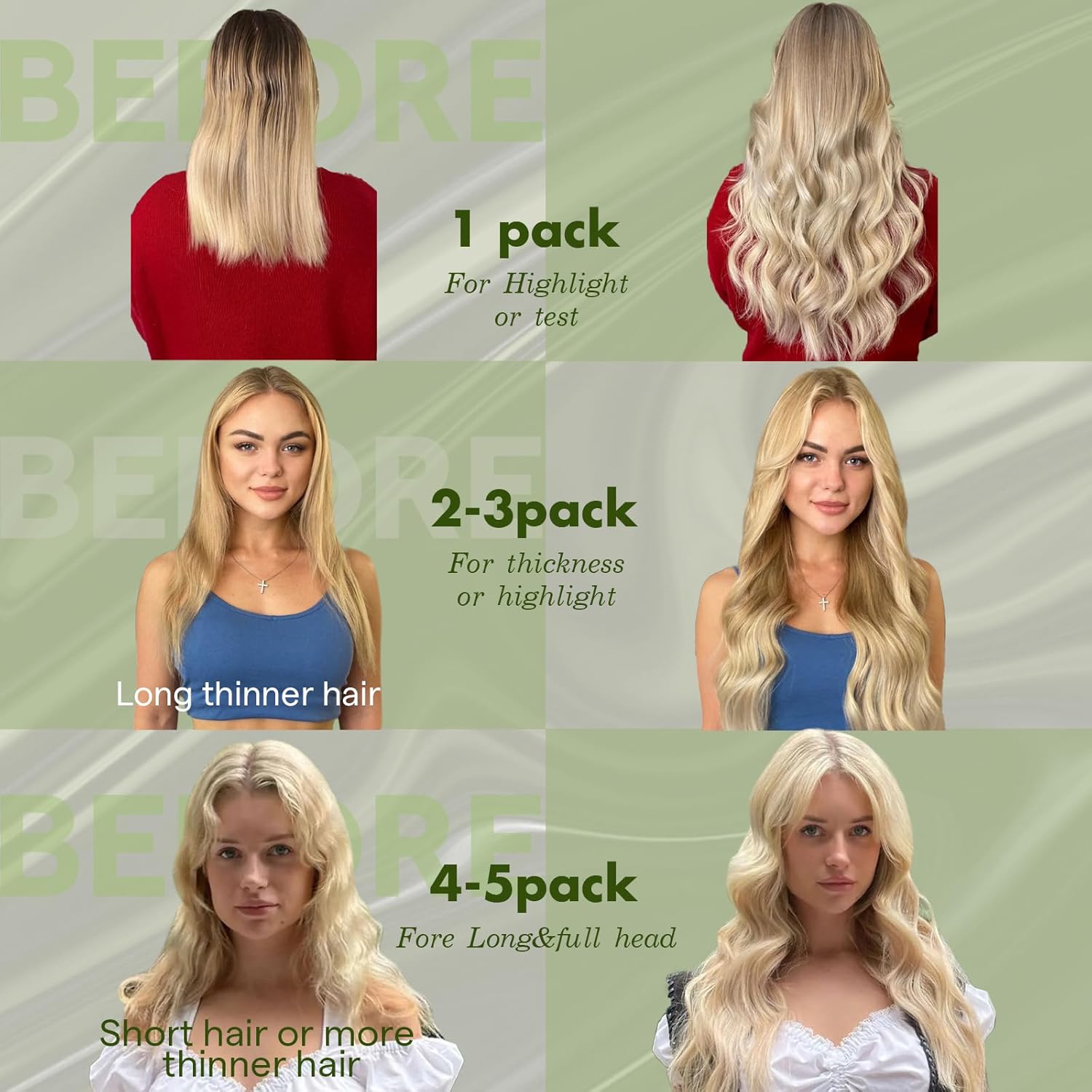 RUNATURE Natural Keratin Hair Extension Platinum Blonde 35 cm 50s 50 g #60 | Keratin extension, real human hair, smooth, shiny, silky soft, invisible, natural fusion - Image 5