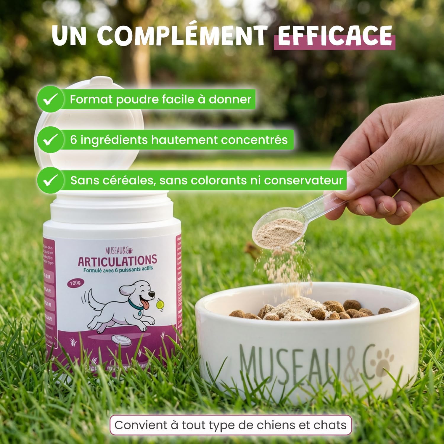 Joints for Dogs and Cats - Anti-Arthrosis Food Supplement - Harpagophytum Glucosamine Chondroitin MSM Krill - Mobility & Flexibility - Formulated by Veterinarians - Made in France - Image 4