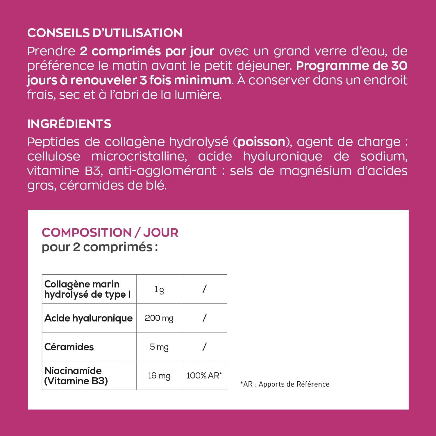 Niacinamide - Granions Collagen Marine Anti Wrinkle - Ceramides Hyaluronic | Collagene marin enrichi niacinamide et ceramides, soutient l'eclat et l'anti ride de la peau - cure 1 mois, Granions - Image 7