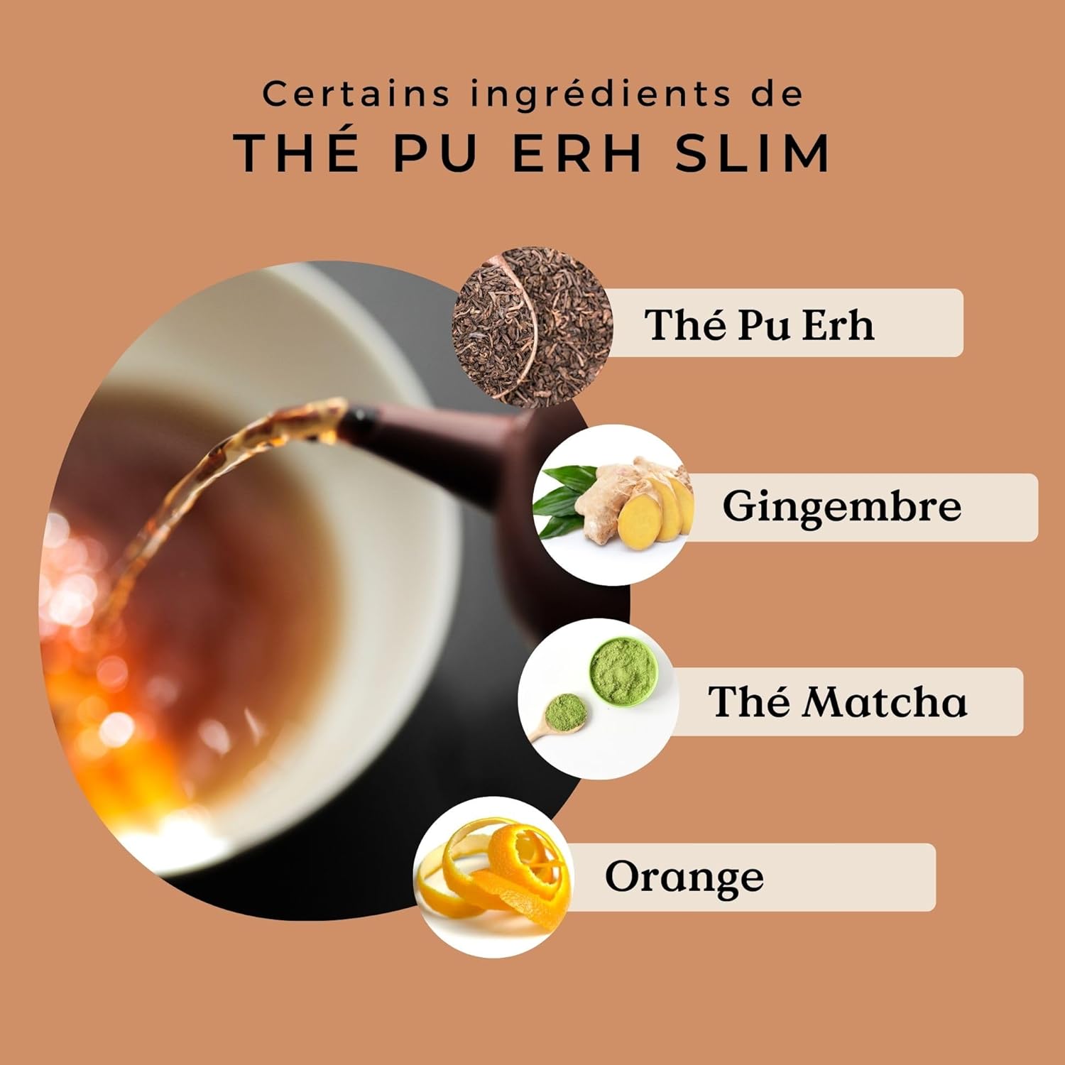 ERH SLIM ORGANIC PU TEA 100g (50 Cups) | Pu Erh Tea with Ginger, Orange, Green Tea, Matcha, Matcha, Mate, Dandelion REPLANTE - Image 4