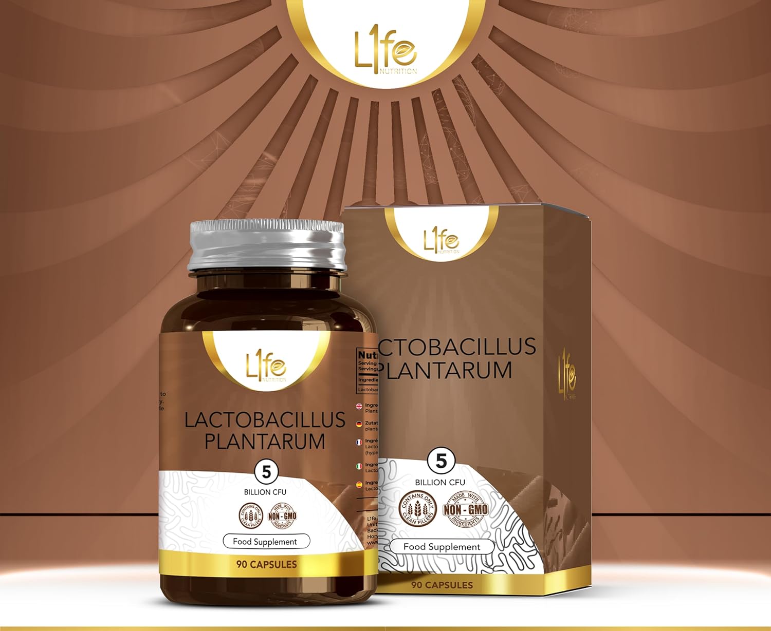 LN Lactobacillus Plantarum | 90 Probiotic L-Plantarum Capsules - 5 Billion CFU Per Serving | Probiotic Prebiotic | Non-GMO Gluten Free Allergen Free | Made in the UK - Image 6