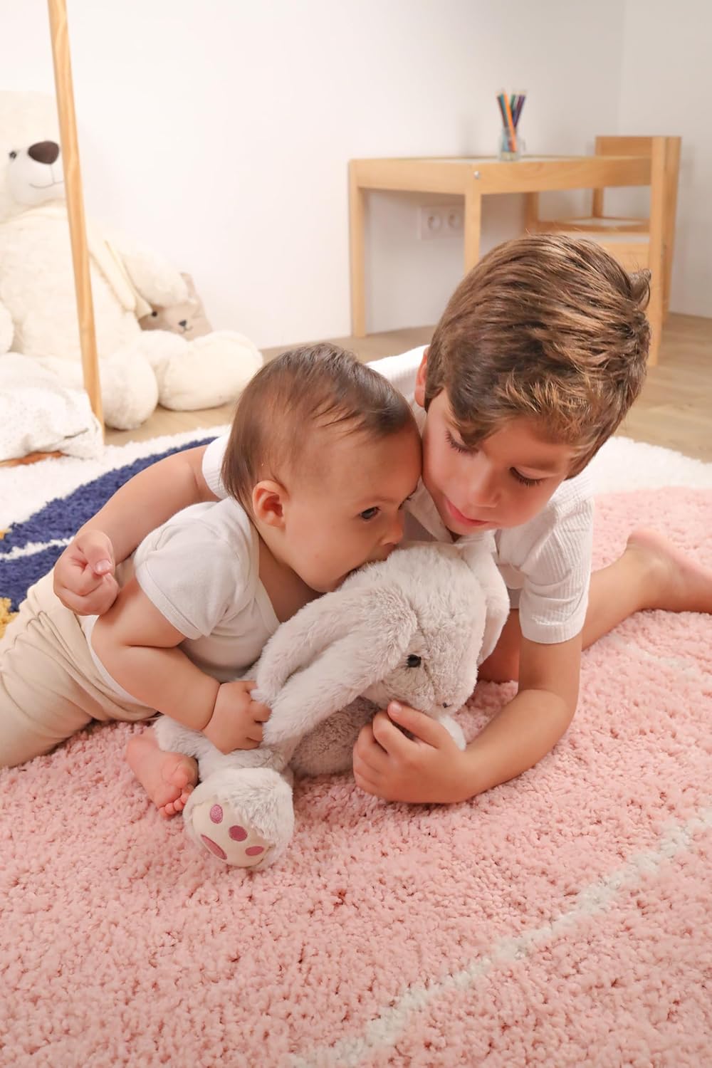 DODO D'AMOUR - Weighted Rabbit Soft Toy - 192903 - Pink - 850 g - Sleep - Relaxation - Soft Toy - French Design - Removable Weight - Machine Washable - Children's Gift - 47 cm - From 6 Months - Image 8