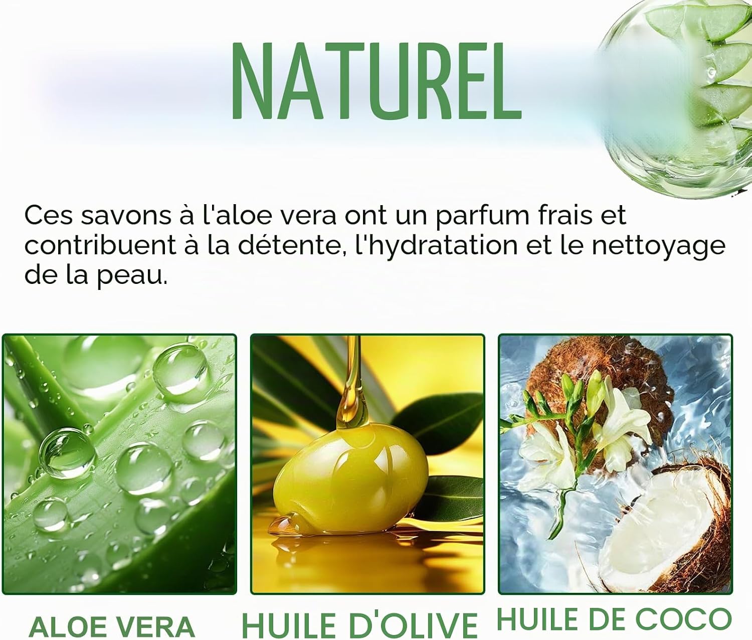 Natural Aloe Vera Soap for Face and Body Care - Deep Cleanses and Moisturizes Sensitive Skin - 100g - Image 3