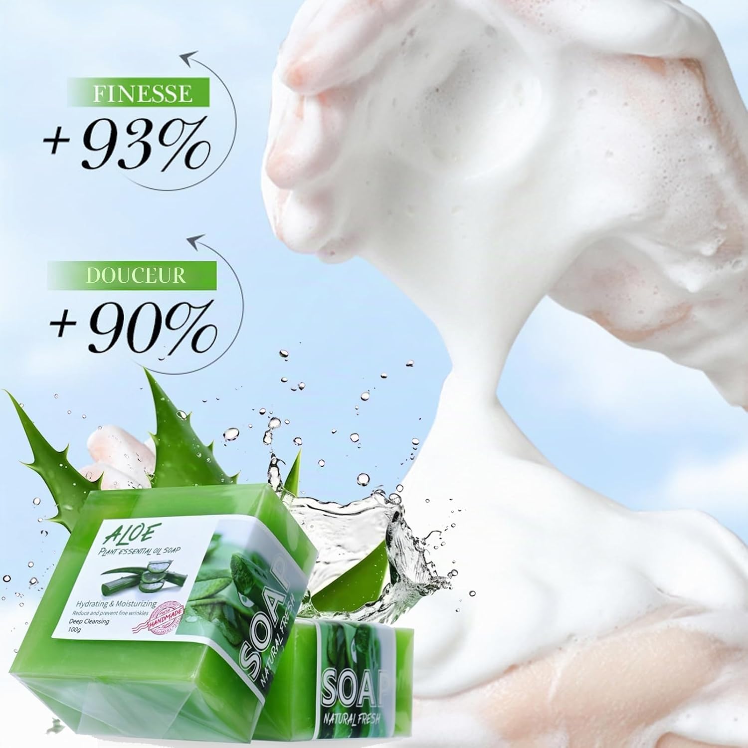 Natural Aloe Vera Soap for Face and Body Care - Deep Cleanses and Moisturizes Sensitive Skin - 100g - Image 8