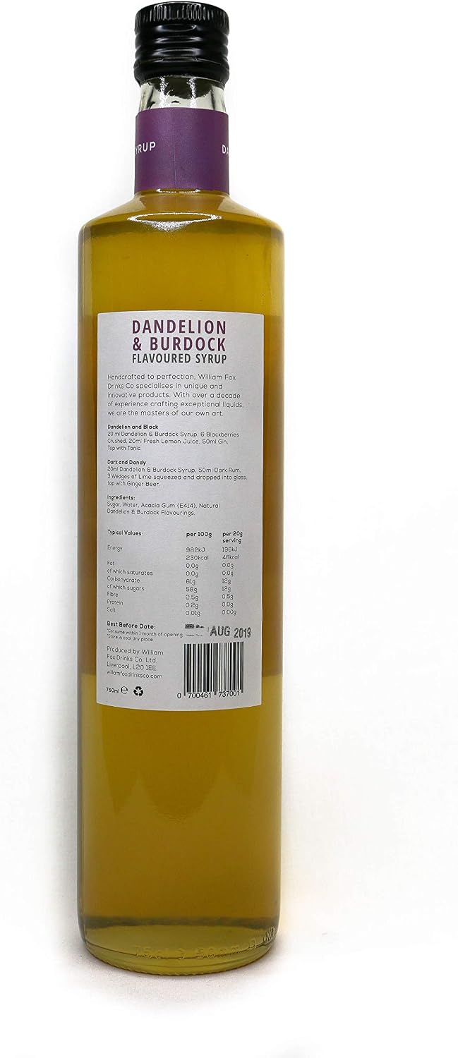 William Fox Dandelion and burdock syrup 75 cl - Image 3