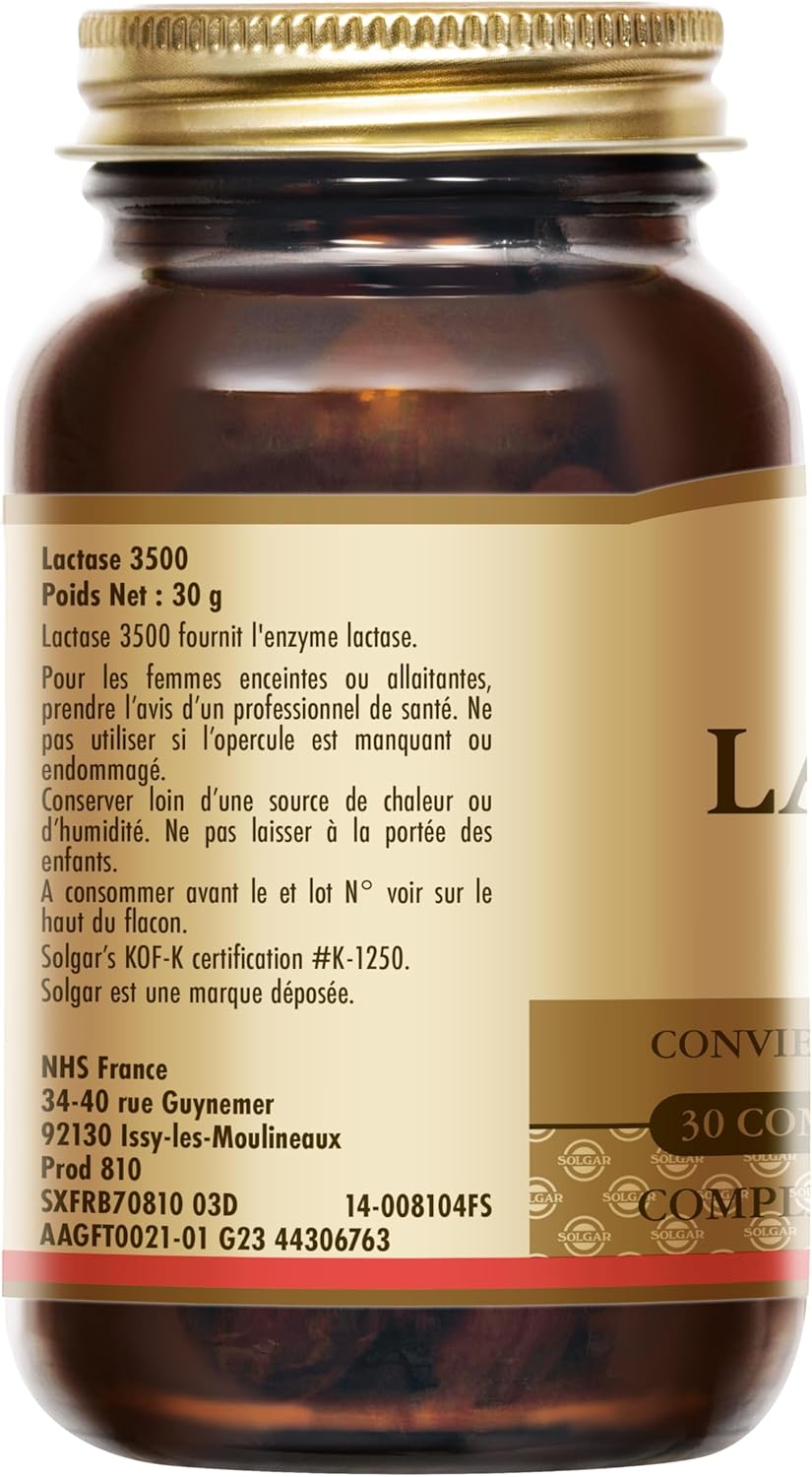 Solgar Lactase 3500 FCC - Improves Lactose Digestion - Digestive Enzyme - Suitable for Lactose Intolerance - Food Supplement - Bottle of 30 Chewable Tablets - Image 7