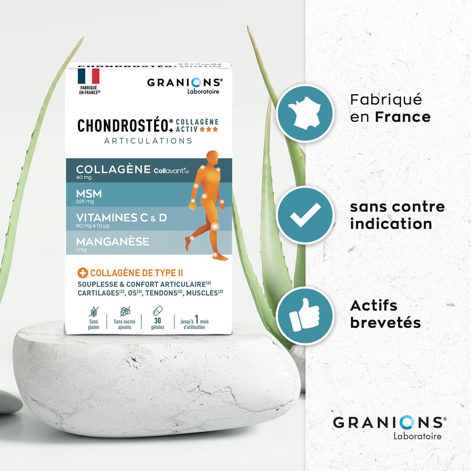 Marine Collagen Vitamin C Granions Chondrosteo+ - Joint Flexibility | Contributes to Joint Flexibility & Comfort With Manganese - Promotes Bone Capital And Mobility, 30 Capsules - Image 4